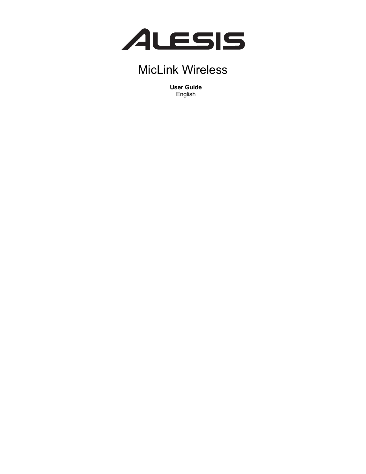         MicLink Wireless  User Guide English   