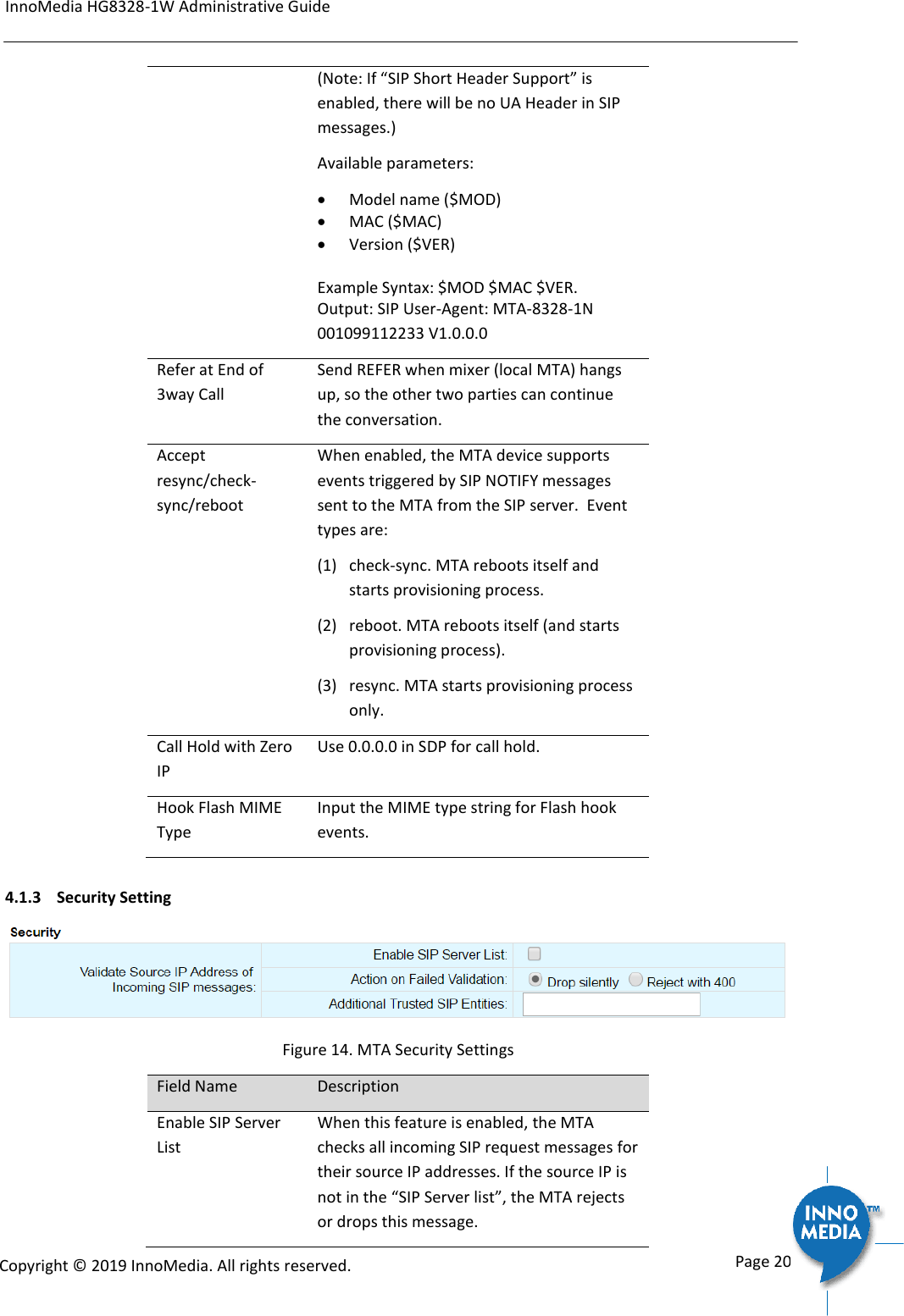 Page 20 of INNOMEDIA TECHNOLOGY HG-W-B03-0001 Smart Speakerphone User Manual