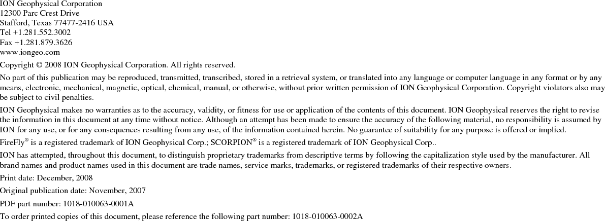   FireFly Field Operations Quick Reference Guide   3   