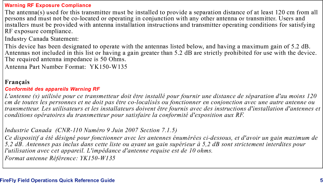FireFly Field Operations Quick Reference Guide 6