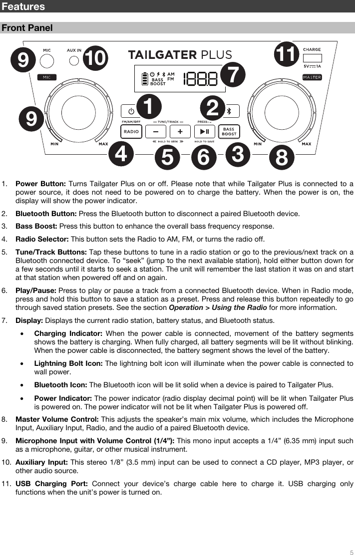 Page 5 of ION Audio IPA98 Wireless Rechargeable Speaker System User Manual 