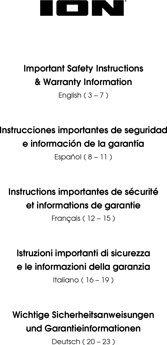 ION Audio IPA98A Wireless Rechargeable Speaker System User Manual