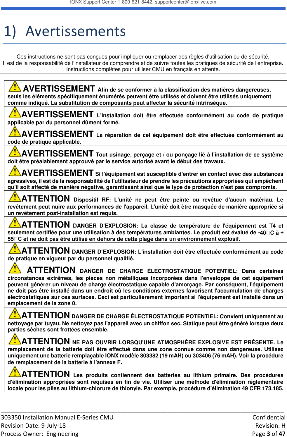 Page 3 of IONX CMUE6-A Communications Manager Unit User Manual Working T4 Install