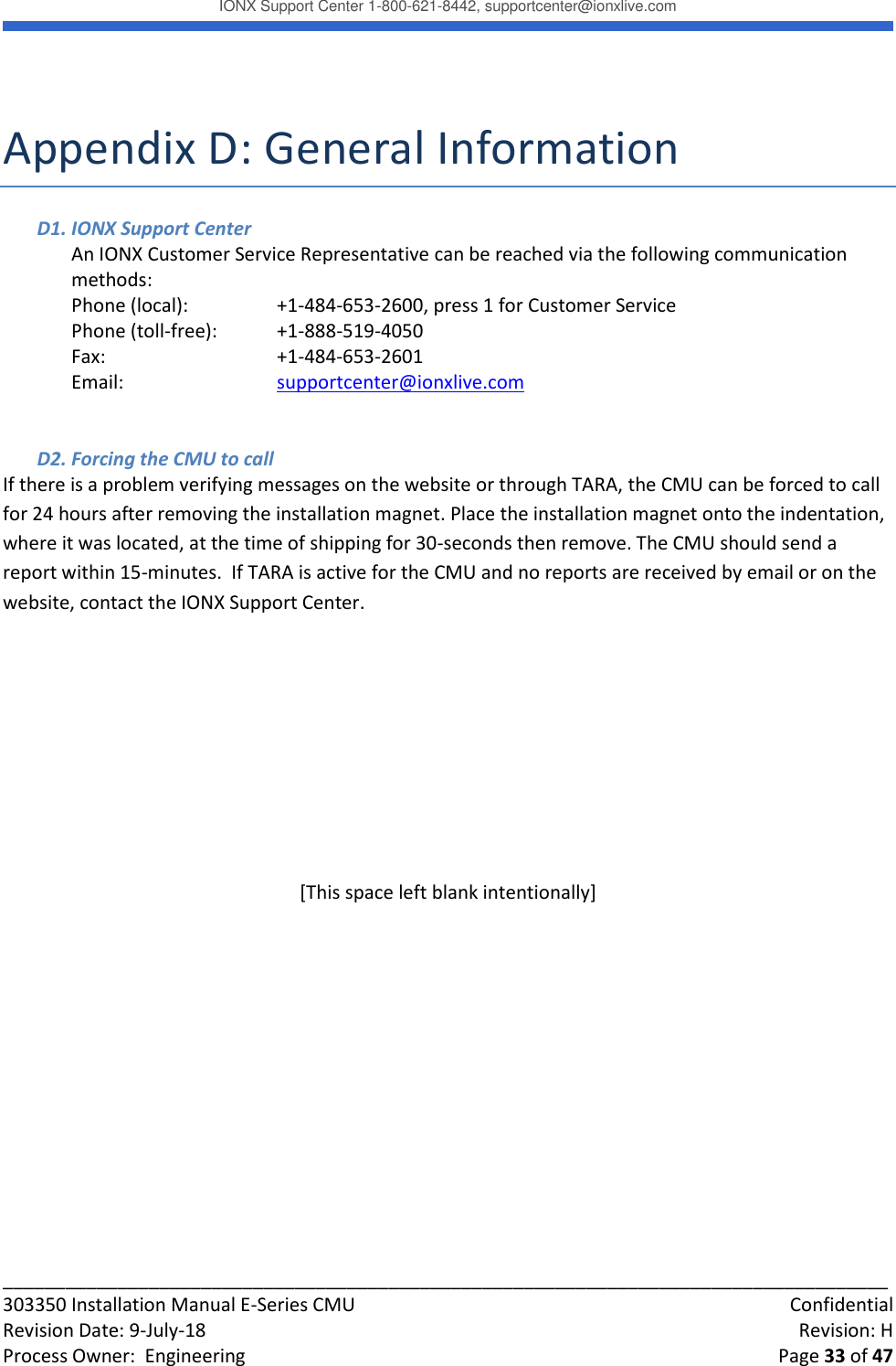 Page 33 of IONX CMUE6-A Communications Manager Unit User Manual Working T4 Install