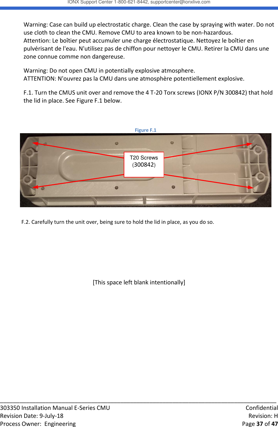 Page 37 of IONX CMUE6-A Communications Manager Unit User Manual Working T4 Install
