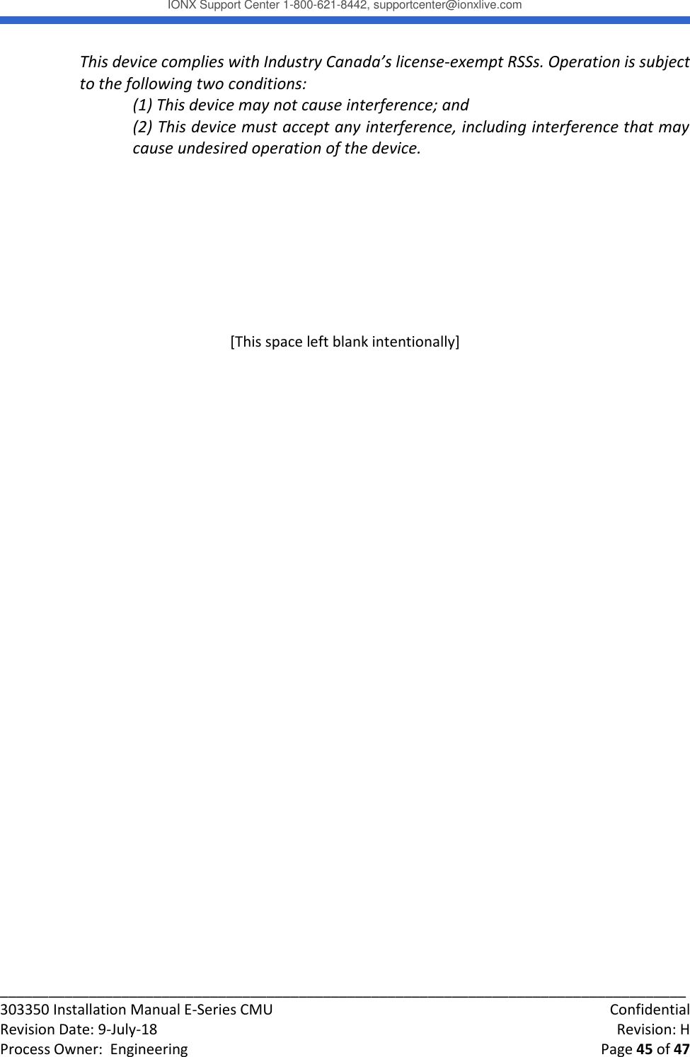 Page 45 of IONX CMUE6-A Communications Manager Unit User Manual Working T4 Install