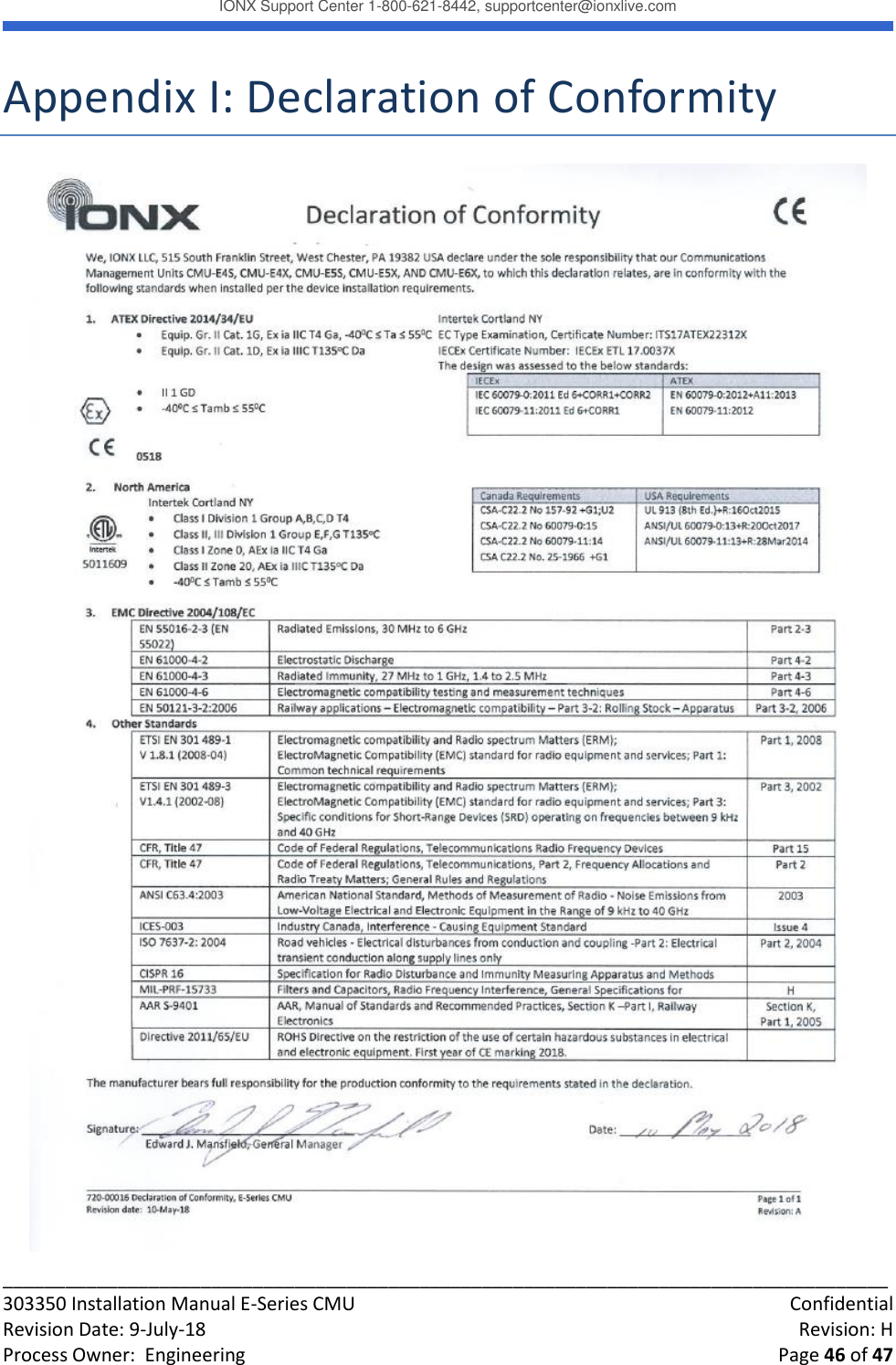 Page 46 of IONX CMUE6-A Communications Manager Unit User Manual Working T4 Install