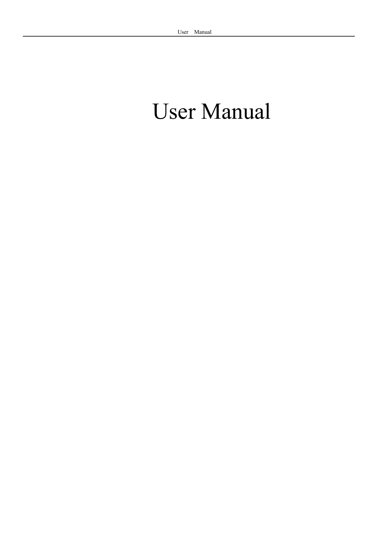 User ManualUser Manual