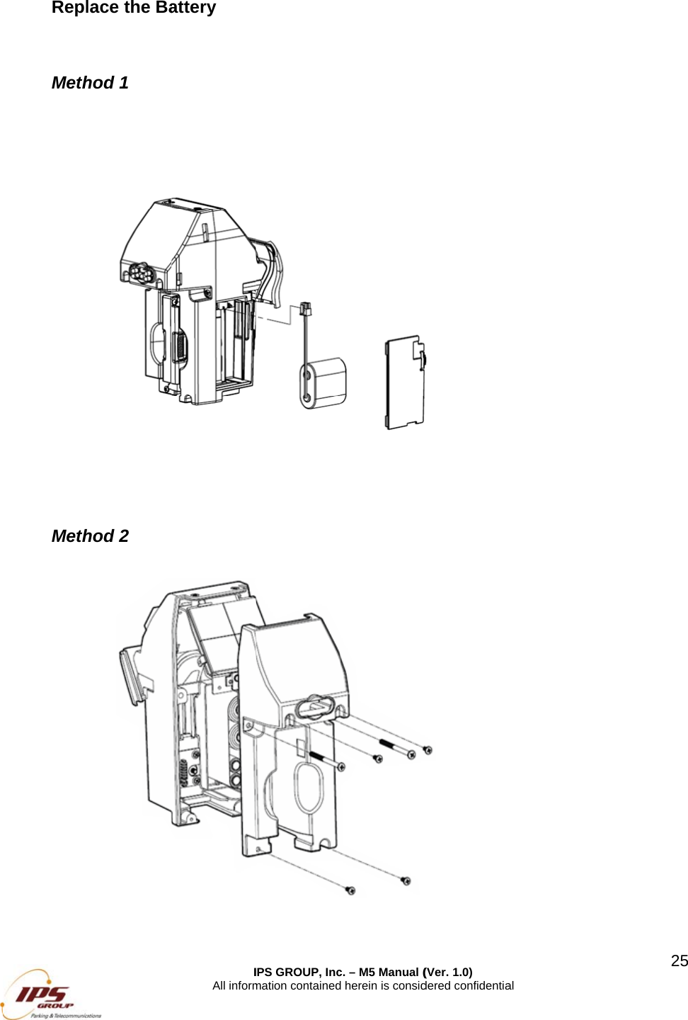 Repl Meth  Meth lace the Bahod 1 hod 2 IAll informattery  IPS GROUP, Incmation contained  c. &ndash; M5 Manual (d herein is consid (Ver. 1.0) dered confidentia al 225