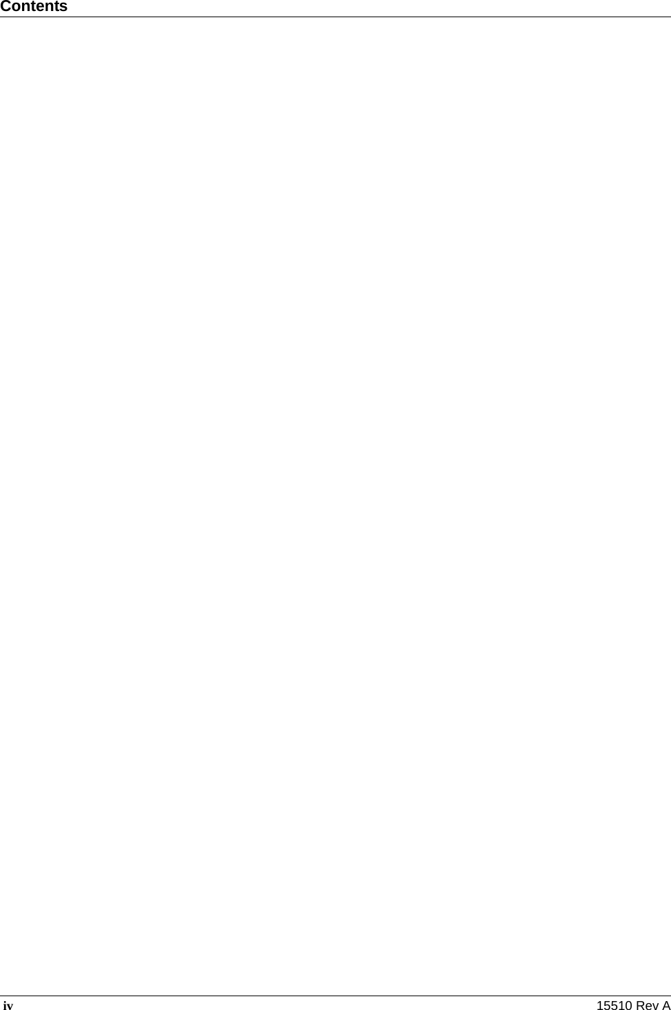 Contents iv 15510 Rev A