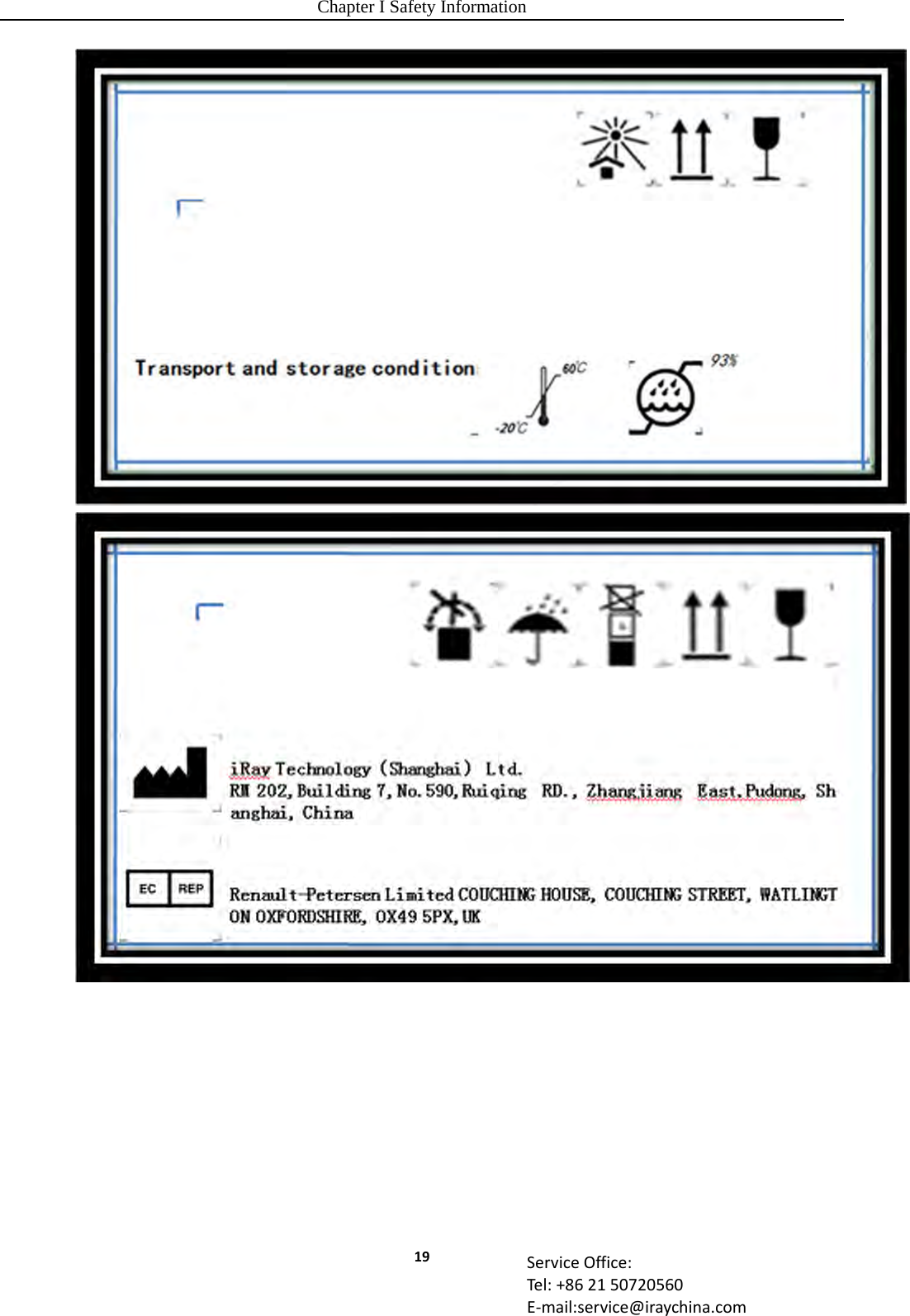 Chapter I Safety Information 19 ServiceOffice:Tel:+862150720560E‐mail:service@iraychina.com 