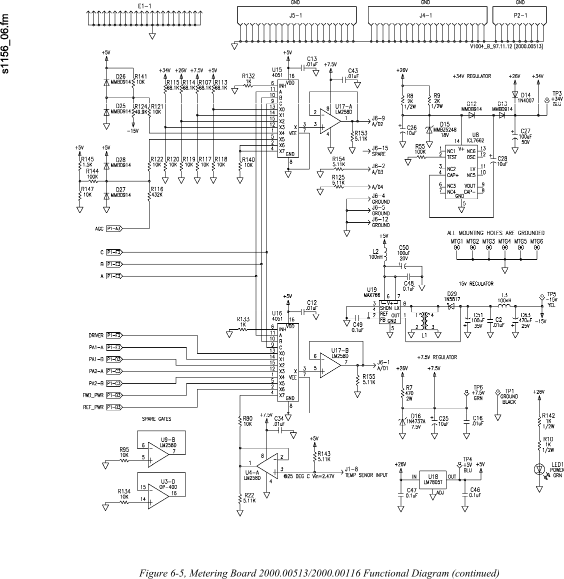     Figure 6-5, Metering Board 2000.00513/2000.00116 Functional Diagram (continued) 