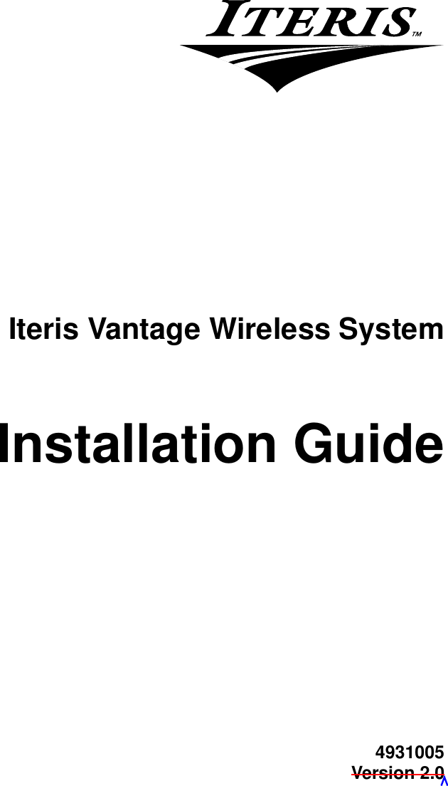 Iteris Vantage Wireless SystemInstallation Guide4931005Version 2.0