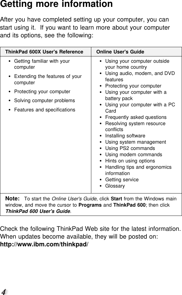 Page 4 of 4 - Ibm Ibm-Thinkpad-600X-Users-Manual- C79IEMST  Ibm-thinkpad-600x-users-manual