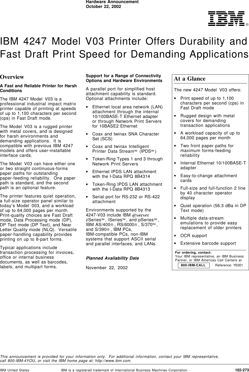 Page 1 of 12 - Ibm Ibm-V03-Users-Manual- C2856  Ibm-v03-users-manual