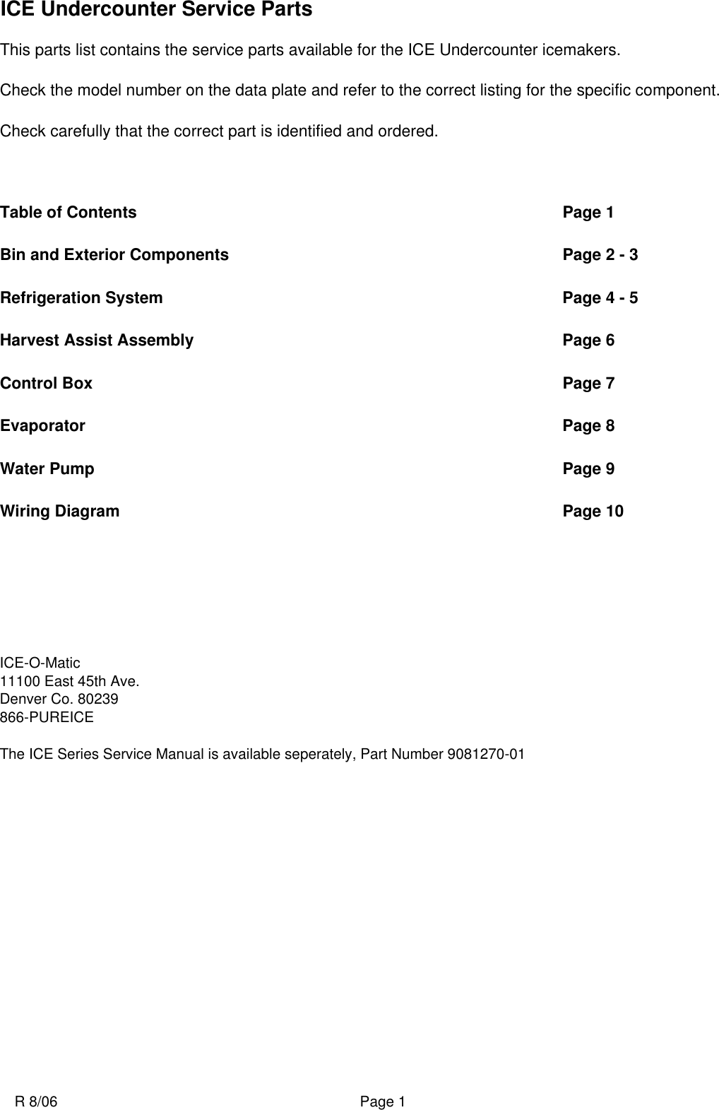 Page 3 of 12 - Ice-O-Matic Ice-O-Matic-Iceu150-Users-Manual- ICEU 150 220 225 226  Ice-o-matic-iceu150-users-manual