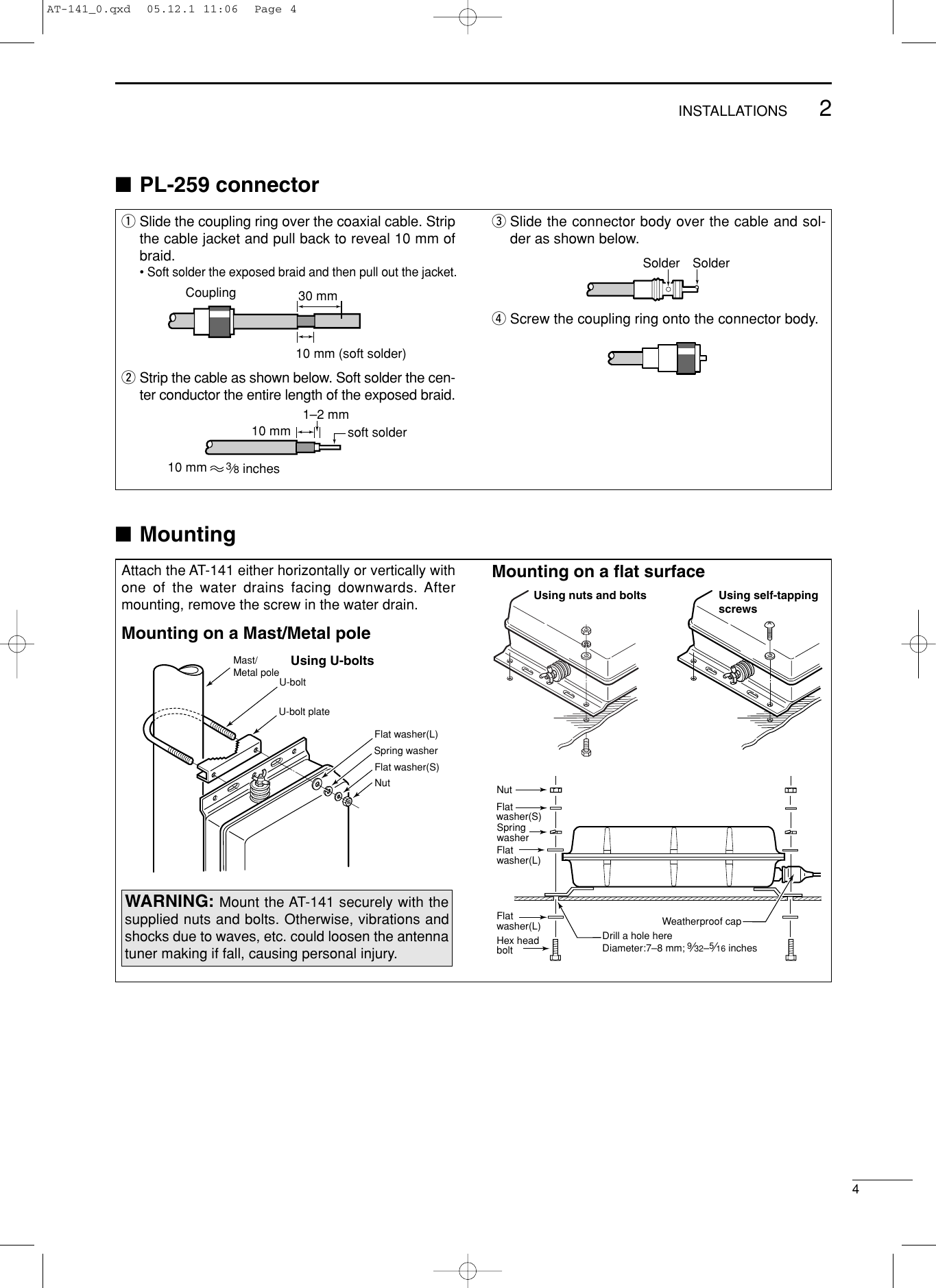 Page 7 of 11 - Icom Icom-At-141-Users-Manual- AT-141 Instruction Manual  Icom-at-141-users-manual