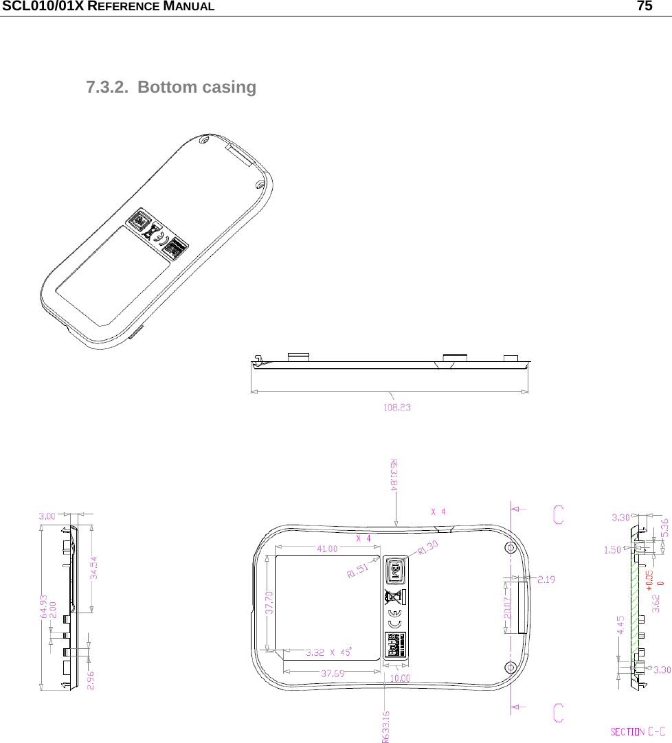 SCL010/01X REFERENCE MANUAL   75 7.3.2. Bottom casing   