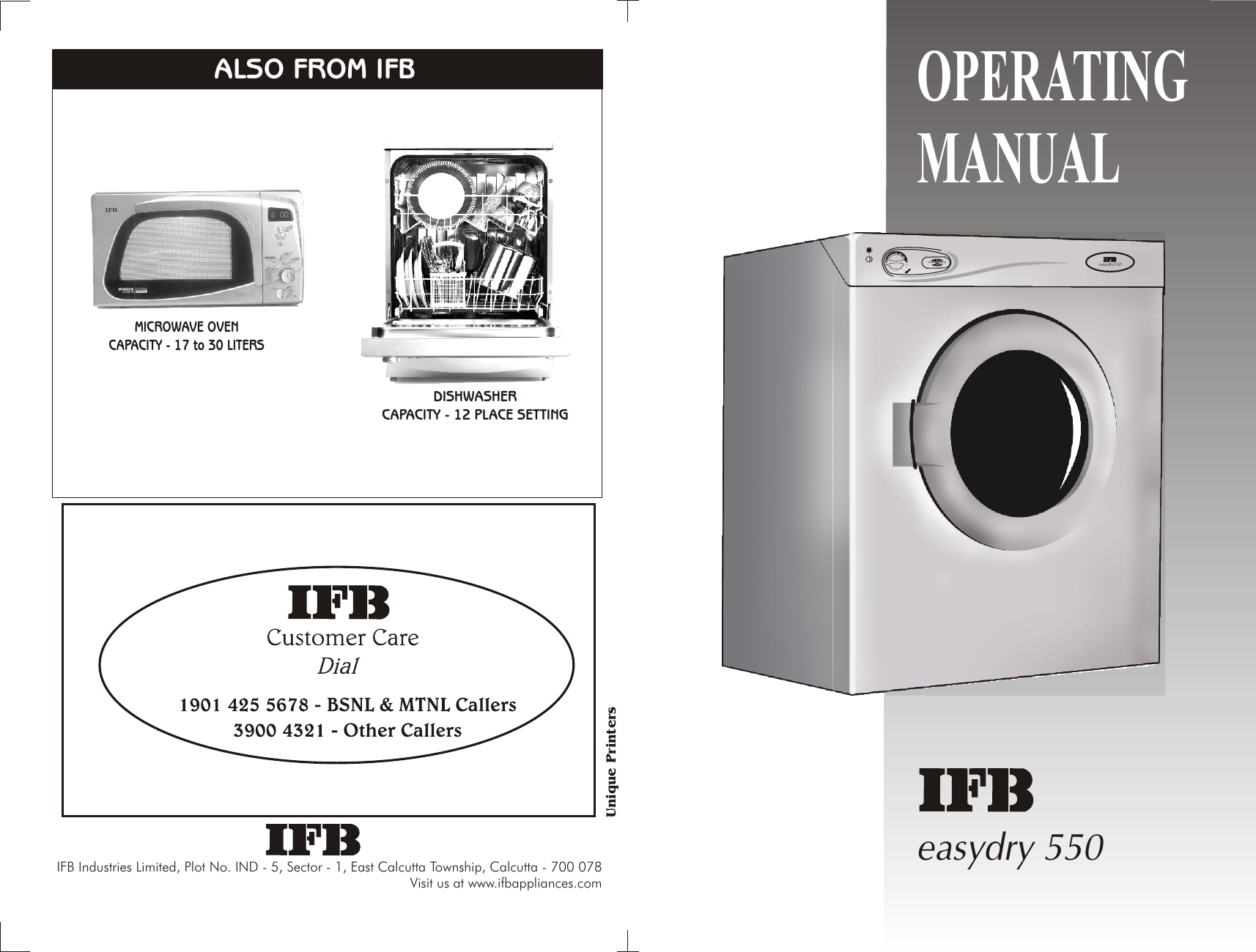 Ifb Appliances Easydry 550 Users Manual EASYDRY550 Change 2