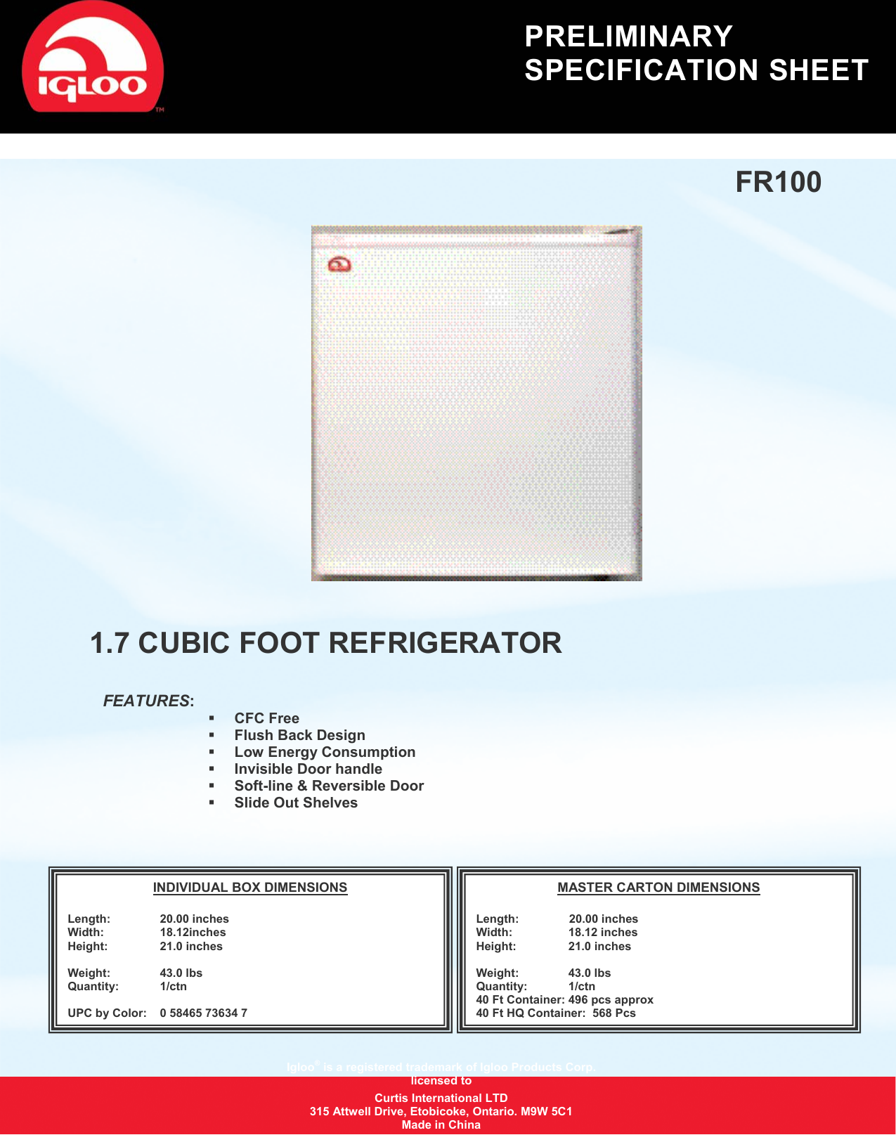 Igloo Fr100 Users Manual