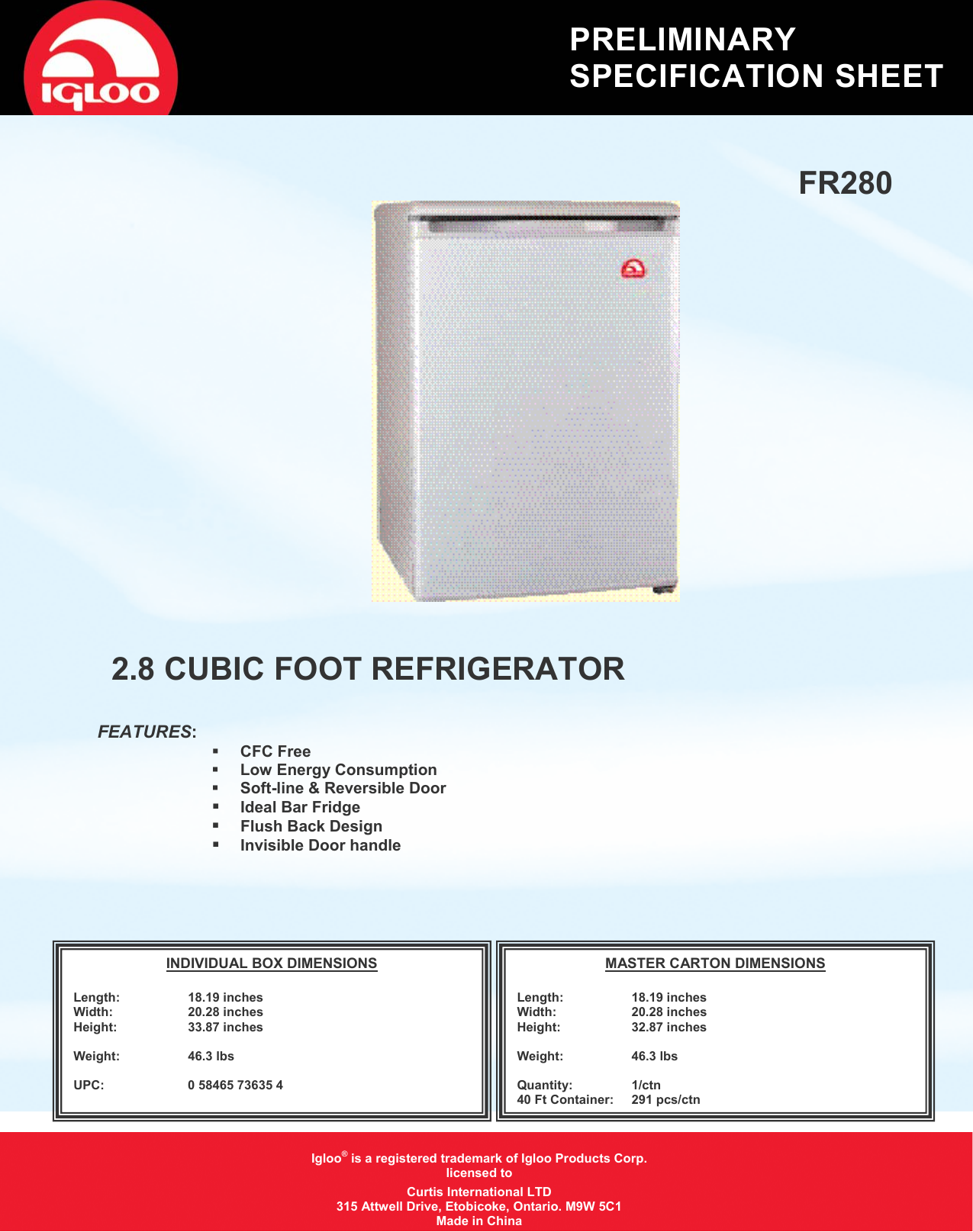 Igloo Fr280 Users Manual