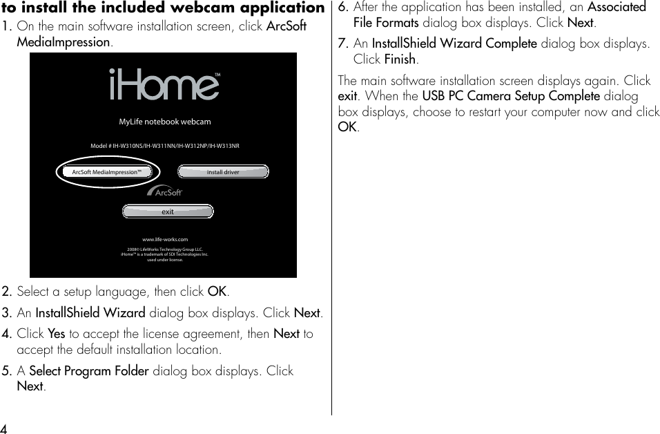 ihome webcam drivers for windows 7