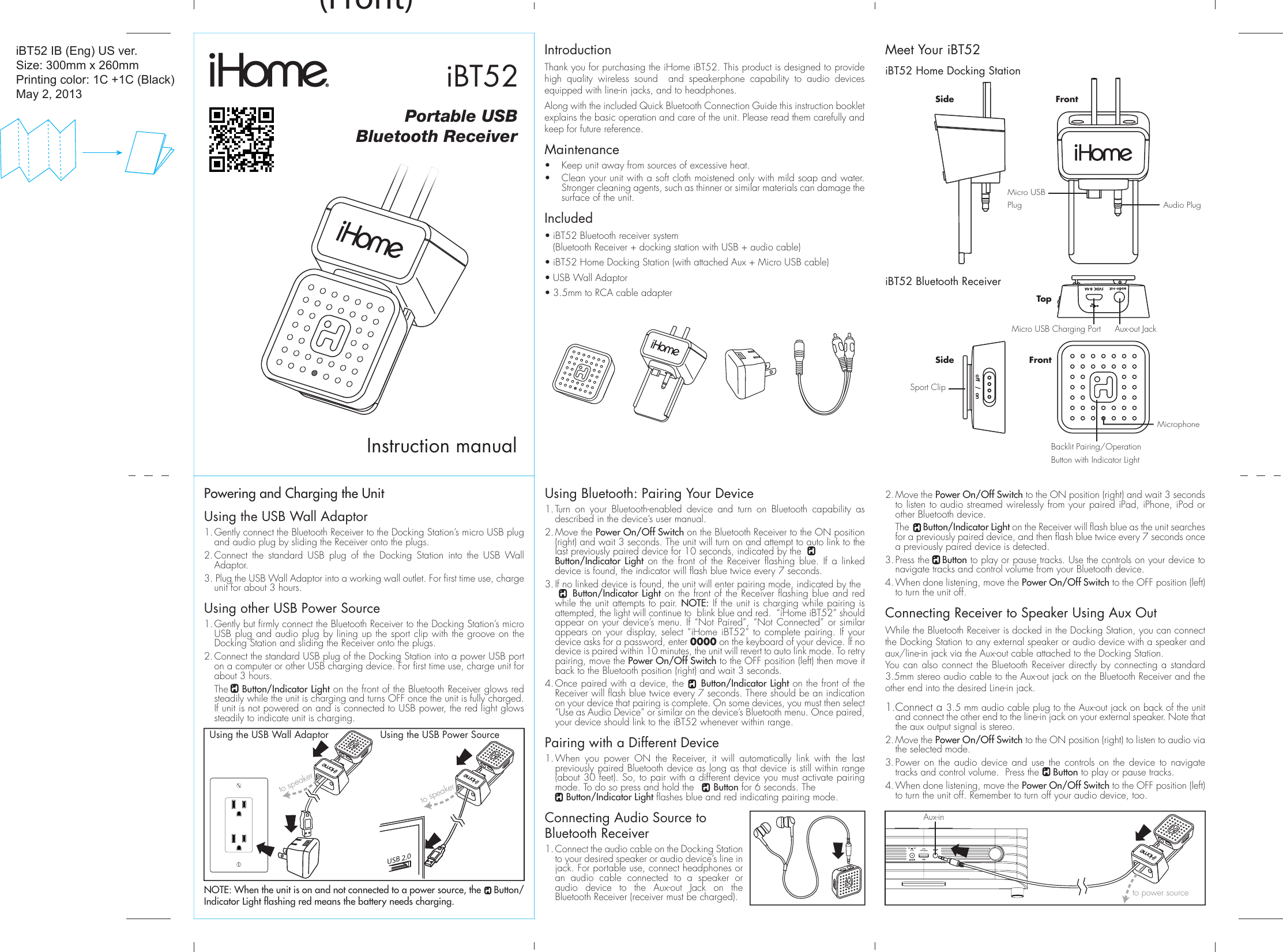 Page 3 of 12 - Ihome Ihome-Ibt52-Users-Manual-  Ihome-ibt52-users-manual