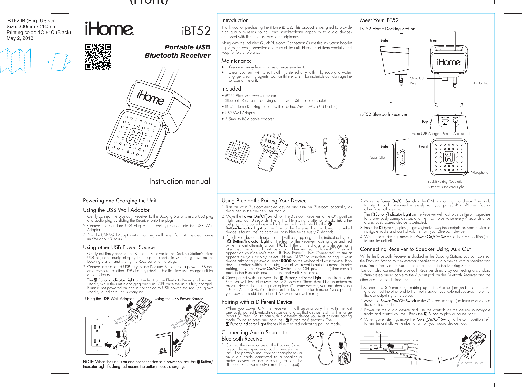 Page 4 of 12 - Ihome Ihome-Ibt52-Users-Manual-  Ihome-ibt52-users-manual