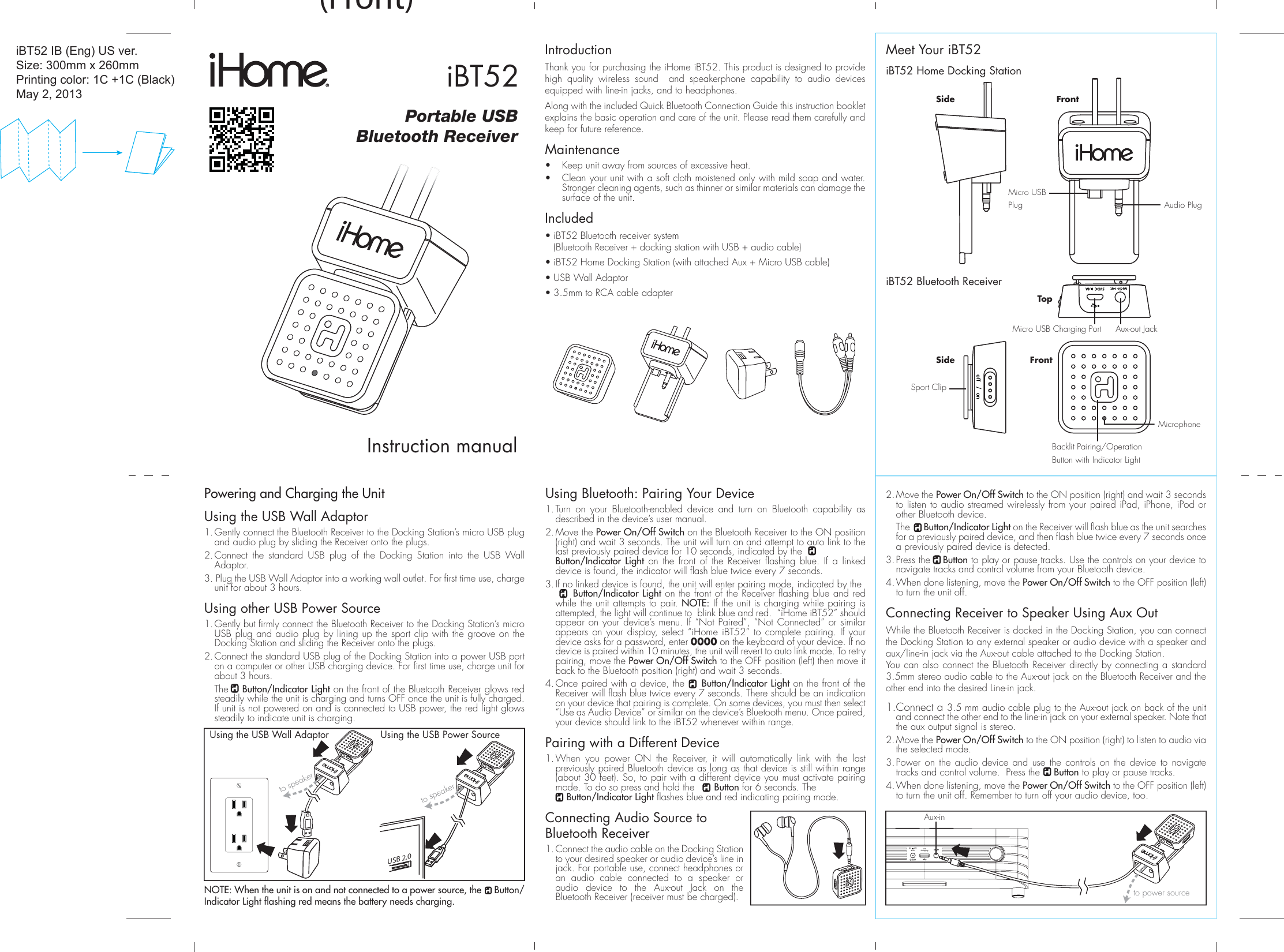 Page 5 of 12 - Ihome Ihome-Ibt52-Users-Manual-  Ihome-ibt52-users-manual