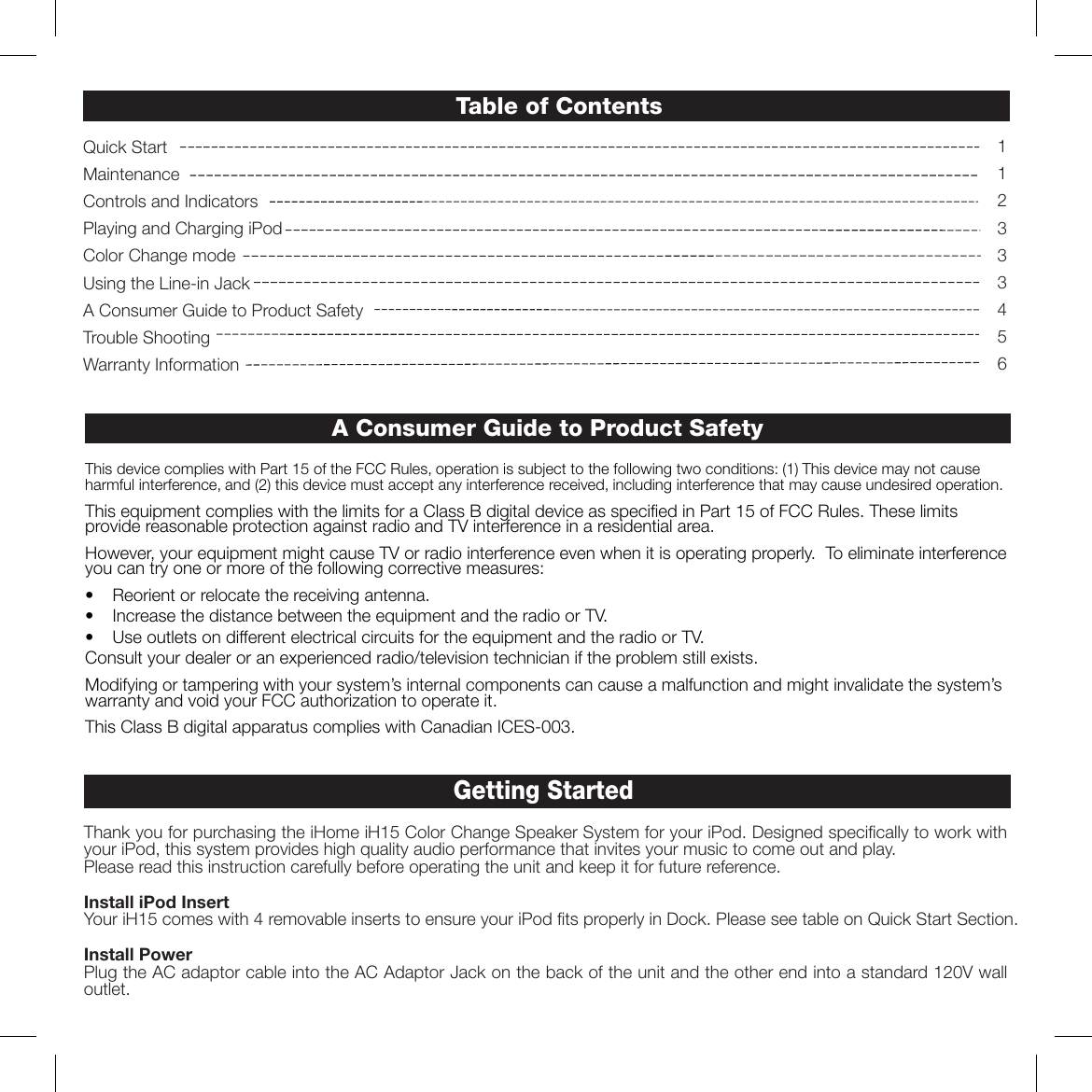 Page 2 of 8 - Ihome Ihome-Ih15-Users-Manual- Ihome-ih15-users-manual