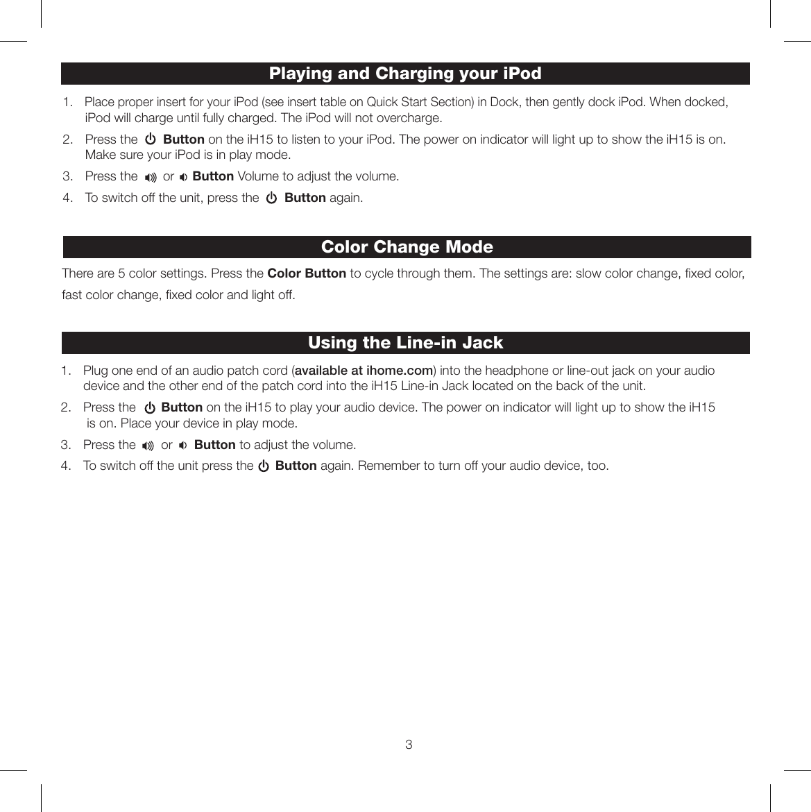 Page 5 of 8 - Ihome Ihome-Ih15-Users-Manual- Ihome-ih15-users-manual