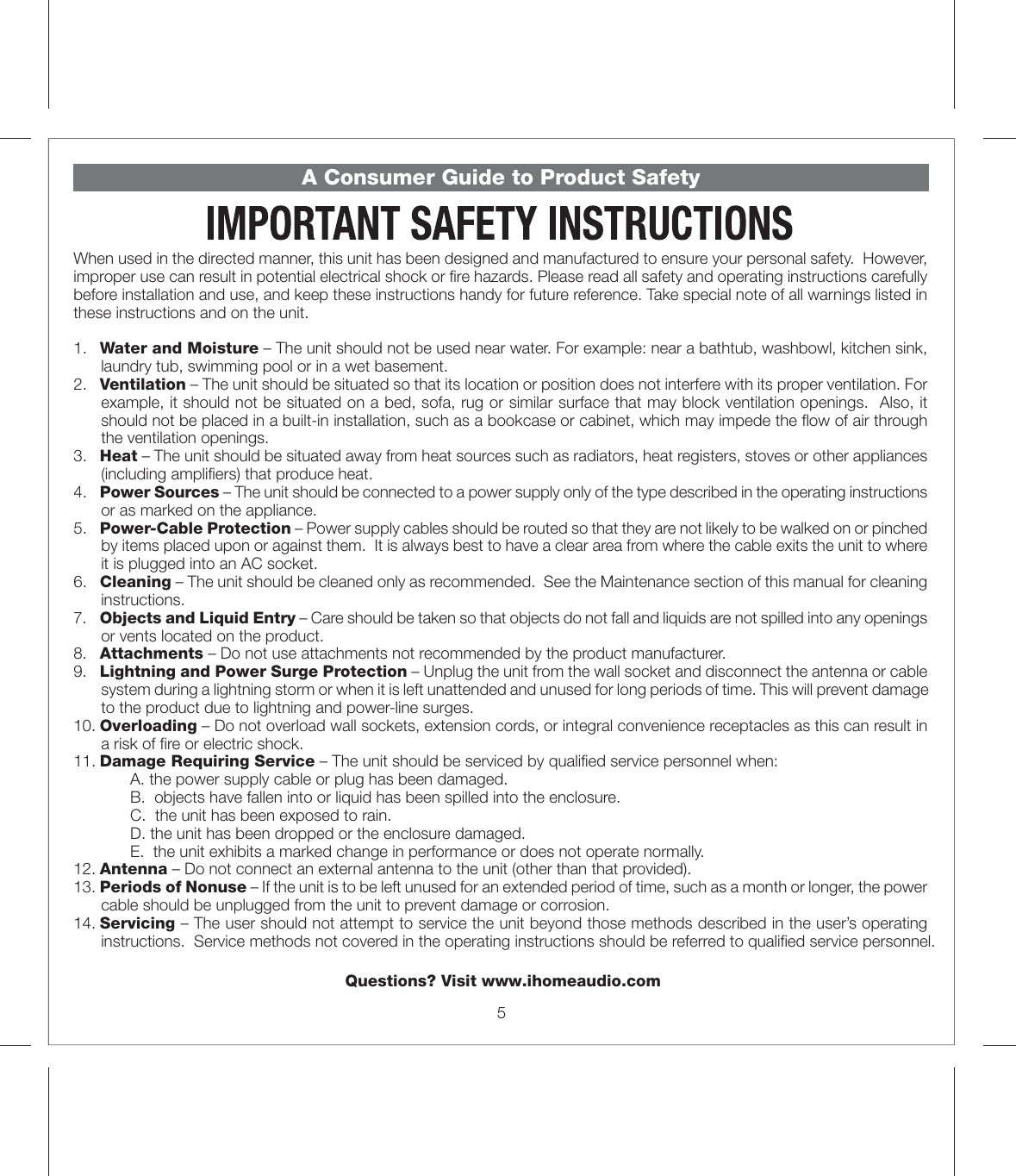 Page 7 of 10 - Ihome Ihome-Ih19-Users-Manual-  Ihome-ih19-users-manual