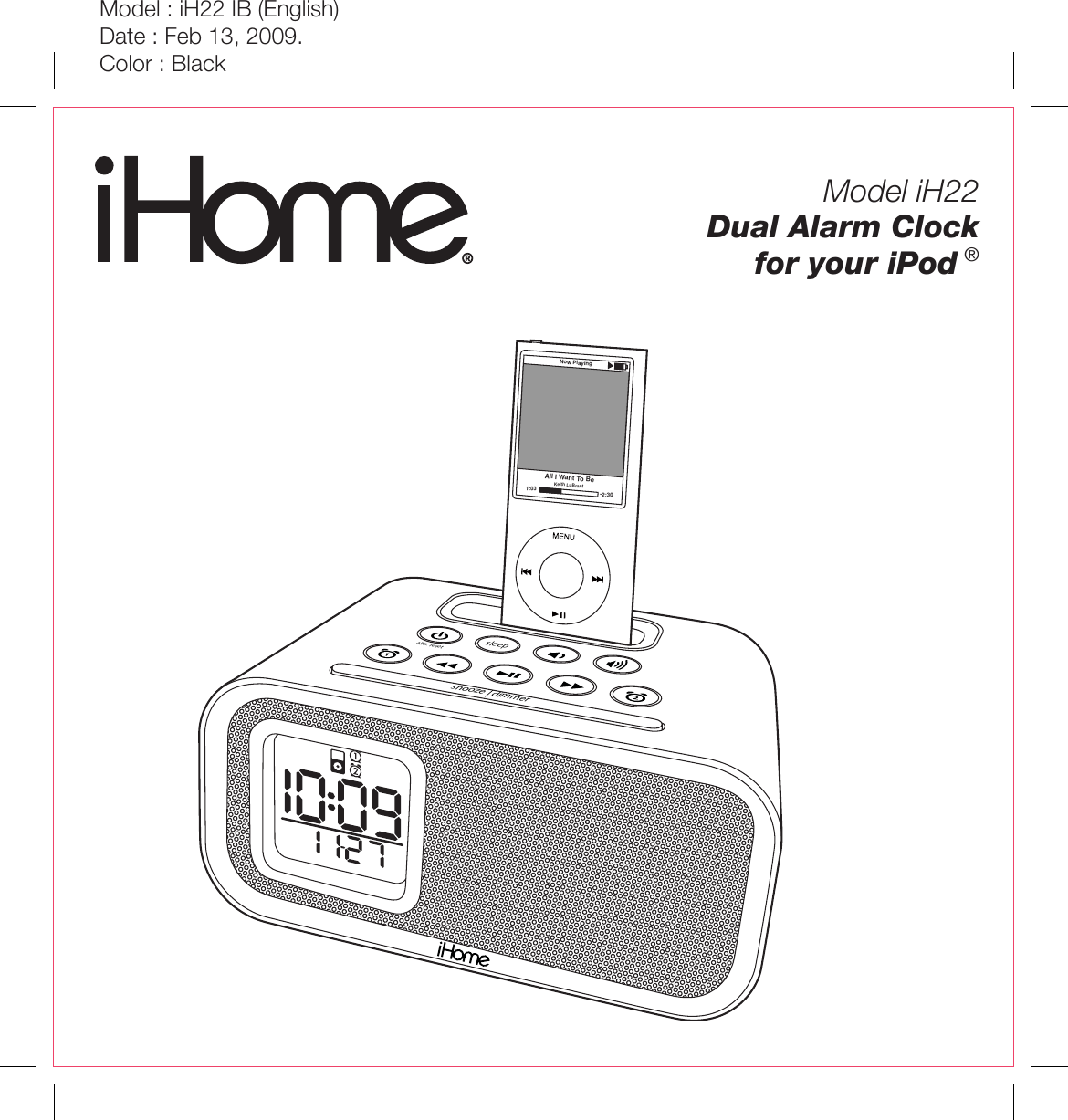 Page 1 of 12 - Ihome Ihome-Ih22-Users-Manual-  Ihome-ih22-users-manual