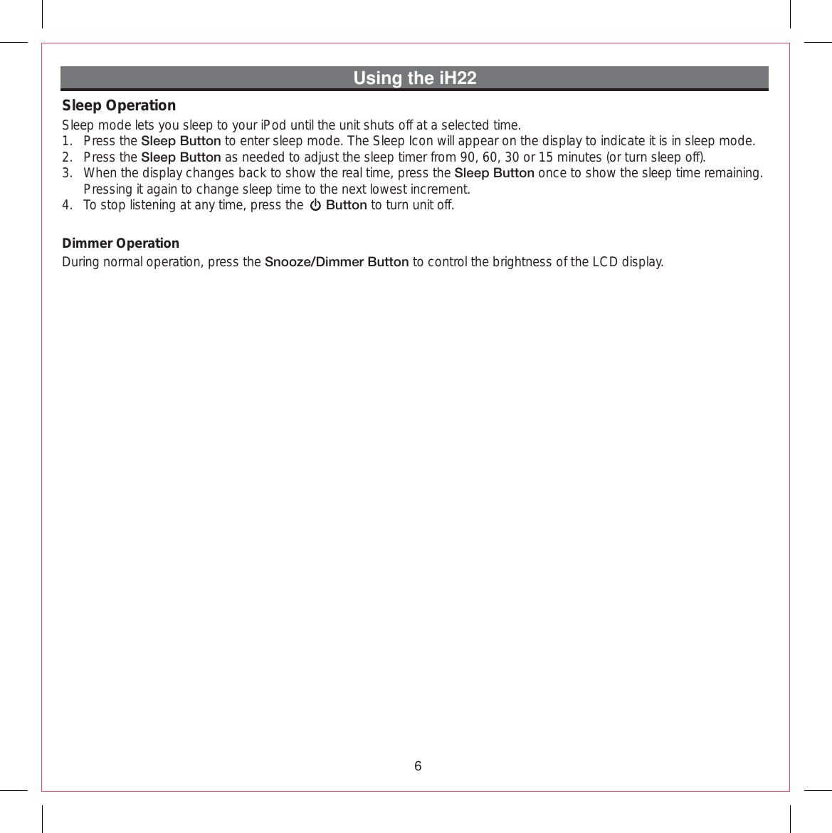 Page 10 of 12 - Ihome Ihome-Ih22-Users-Manual-  Ihome-ih22-users-manual