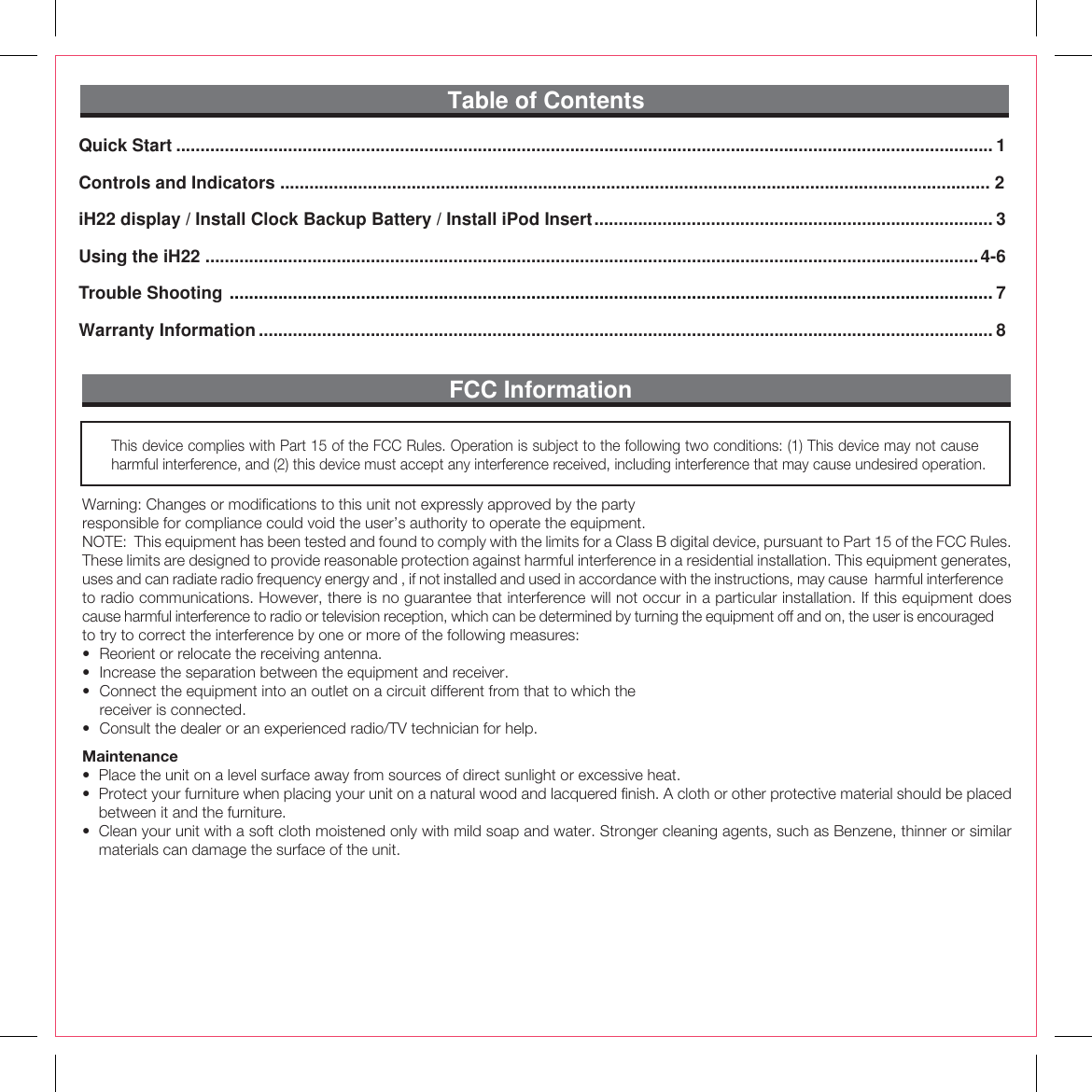 Page 4 of 12 - Ihome Ihome-Ih22-Users-Manual-  Ihome-ih22-users-manual