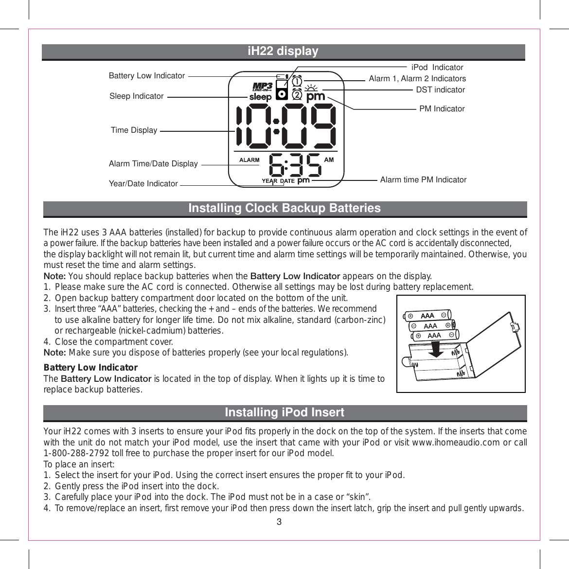 Page 7 of 12 - Ihome Ihome-Ih22-Users-Manual-  Ihome-ih22-users-manual