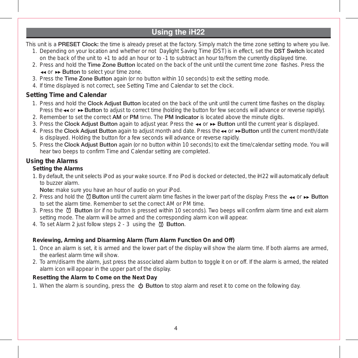 Page 8 of 12 - Ihome Ihome-Ih22-Users-Manual-  Ihome-ih22-users-manual