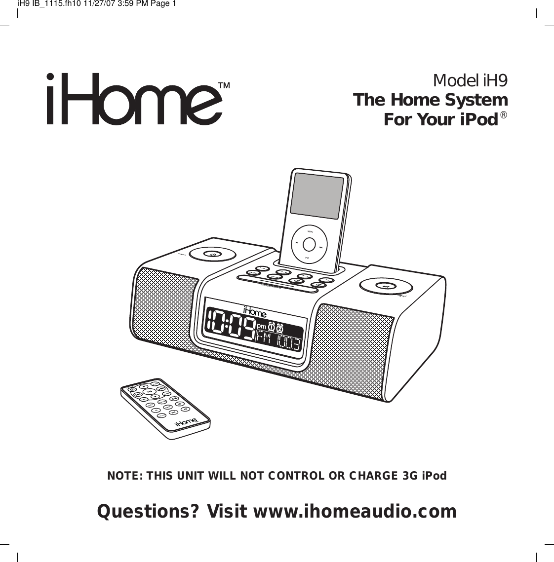 Ihome Ih9 Users Manual