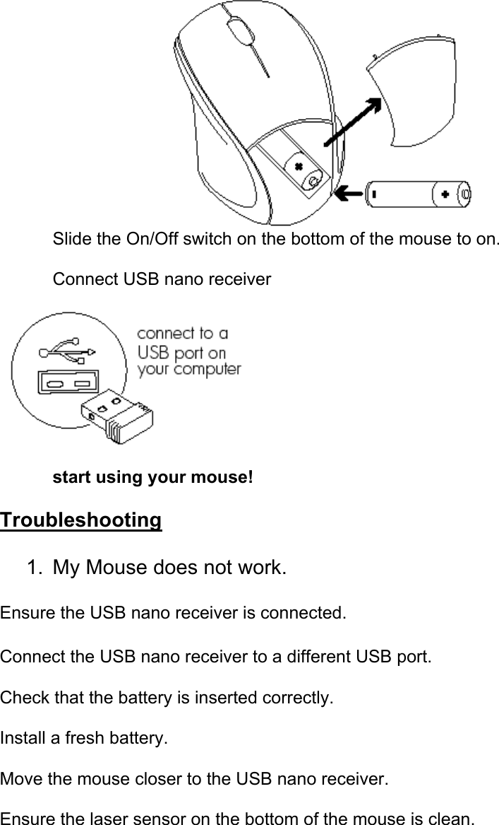 Page 3 of 4 - Ihome Ihome-Ih-M170Zr-Users-Manual- Wireless Laser Notebook Mice IH-M170ZR, IH-M171ZN, IH-M173ZP, IH-M174ZW  Ihome-ih-m170zr-users-manual