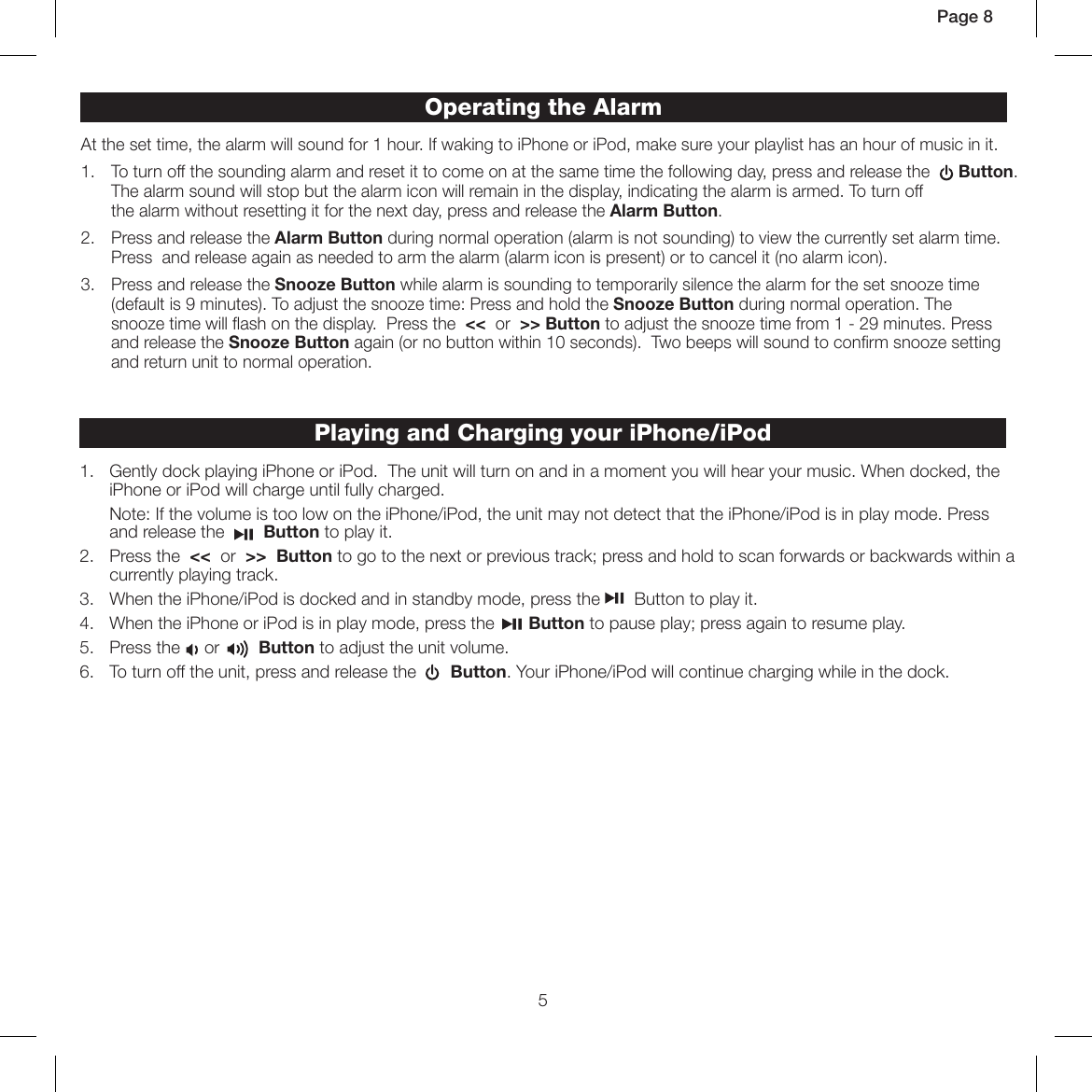 Page 8 of 12 - Ihome Ihome-Ip18-Users-Manual-  Ihome-ip18-users-manual