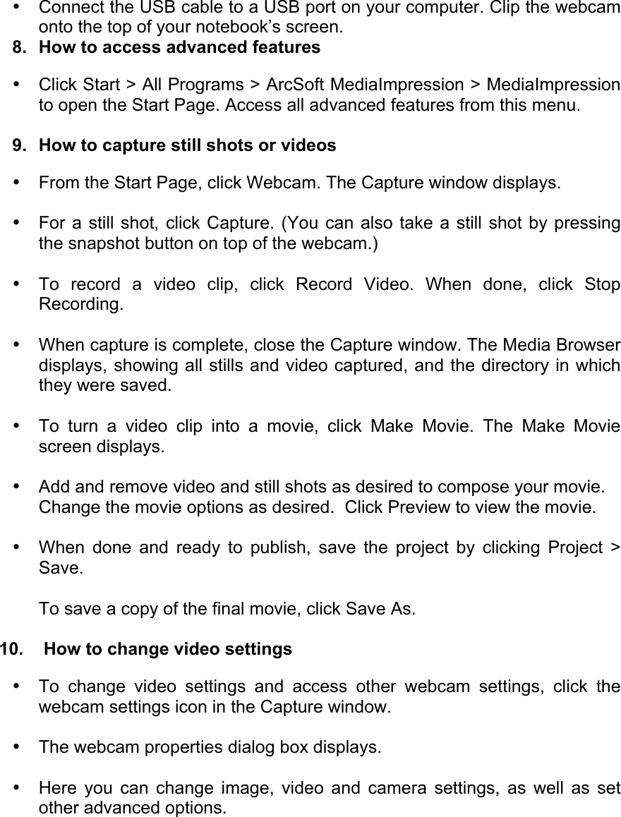 Page 4 of 7 - Ihome Ihome-Mylife-Ih-W310Ns-Users-Manual- MyLife Notebook Webcam 5.0 Megapixal  Ihome-mylife-ih-w310ns-users-manual