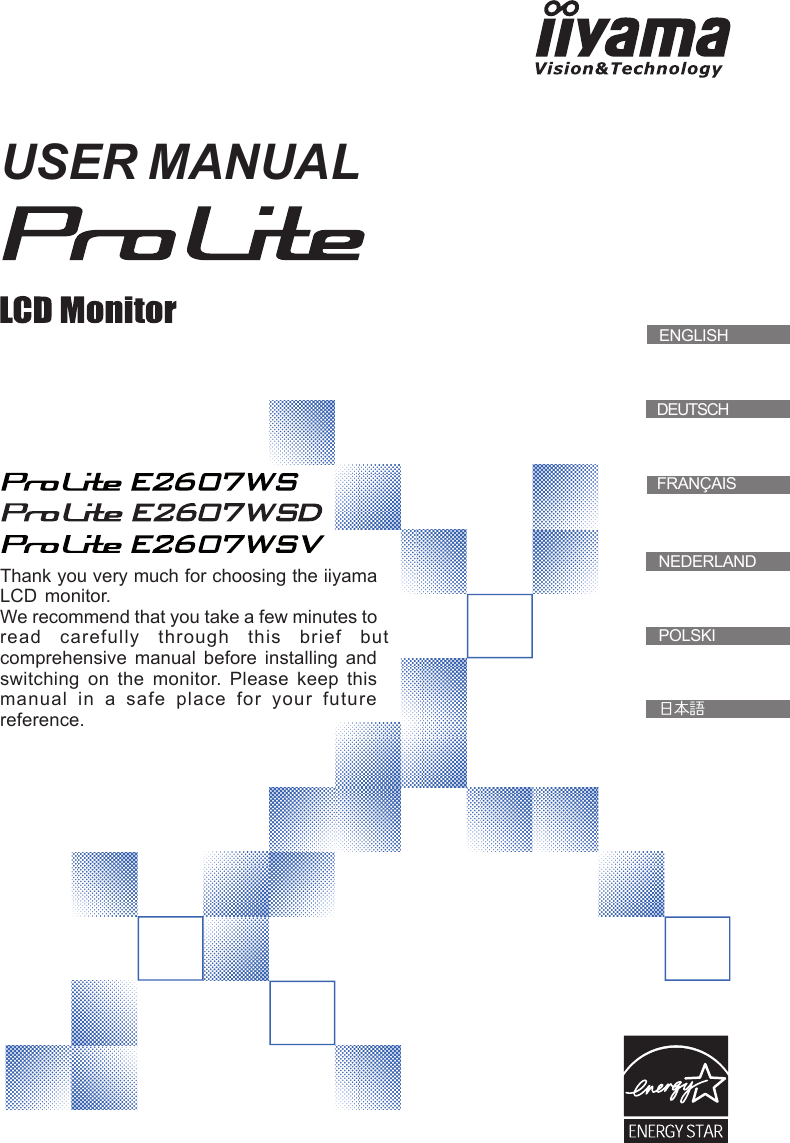 Iiyama E2607Ws Users Manual ProLite 