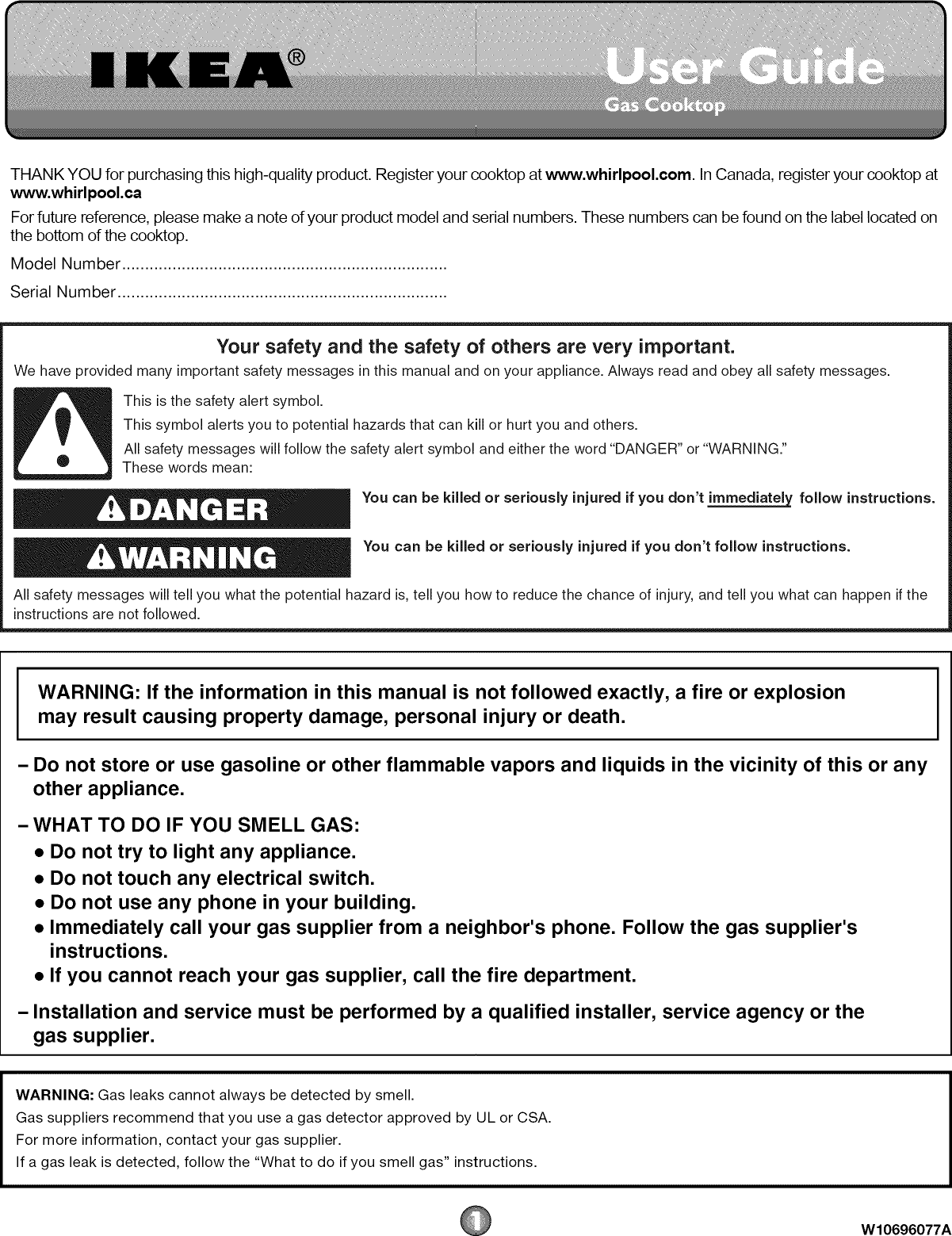 Ikea ICS500DS00 User Manual GAS COOKTOP Manuals And Guides 1502097L
