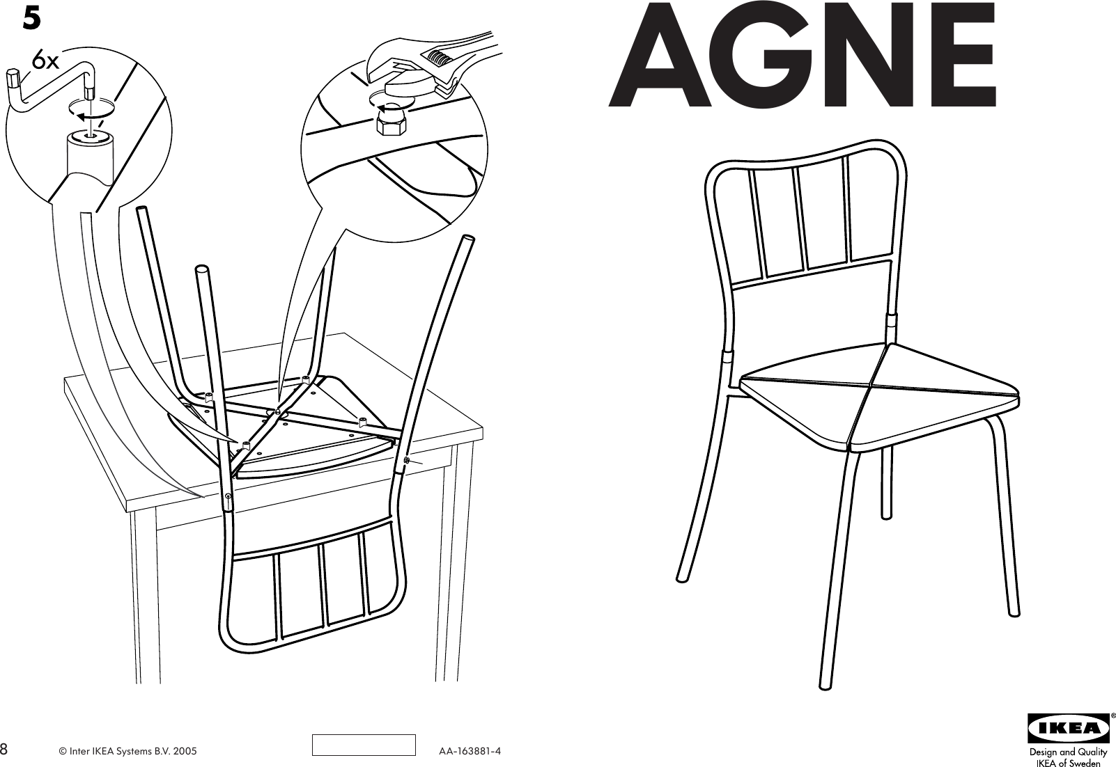 Page 1 of 4 - Ikea Ikea-Agne-Chair-Anti-Blk-Assembly-Instruction