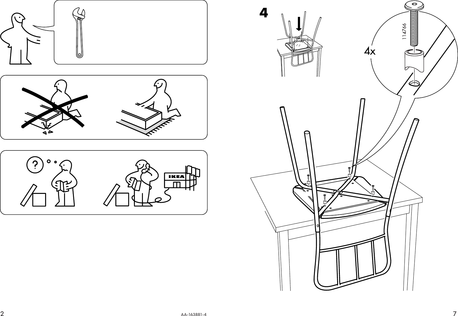 Page 2 of 4 - Ikea Ikea-Agne-Chair-Anti-Blk-Assembly-Instruction