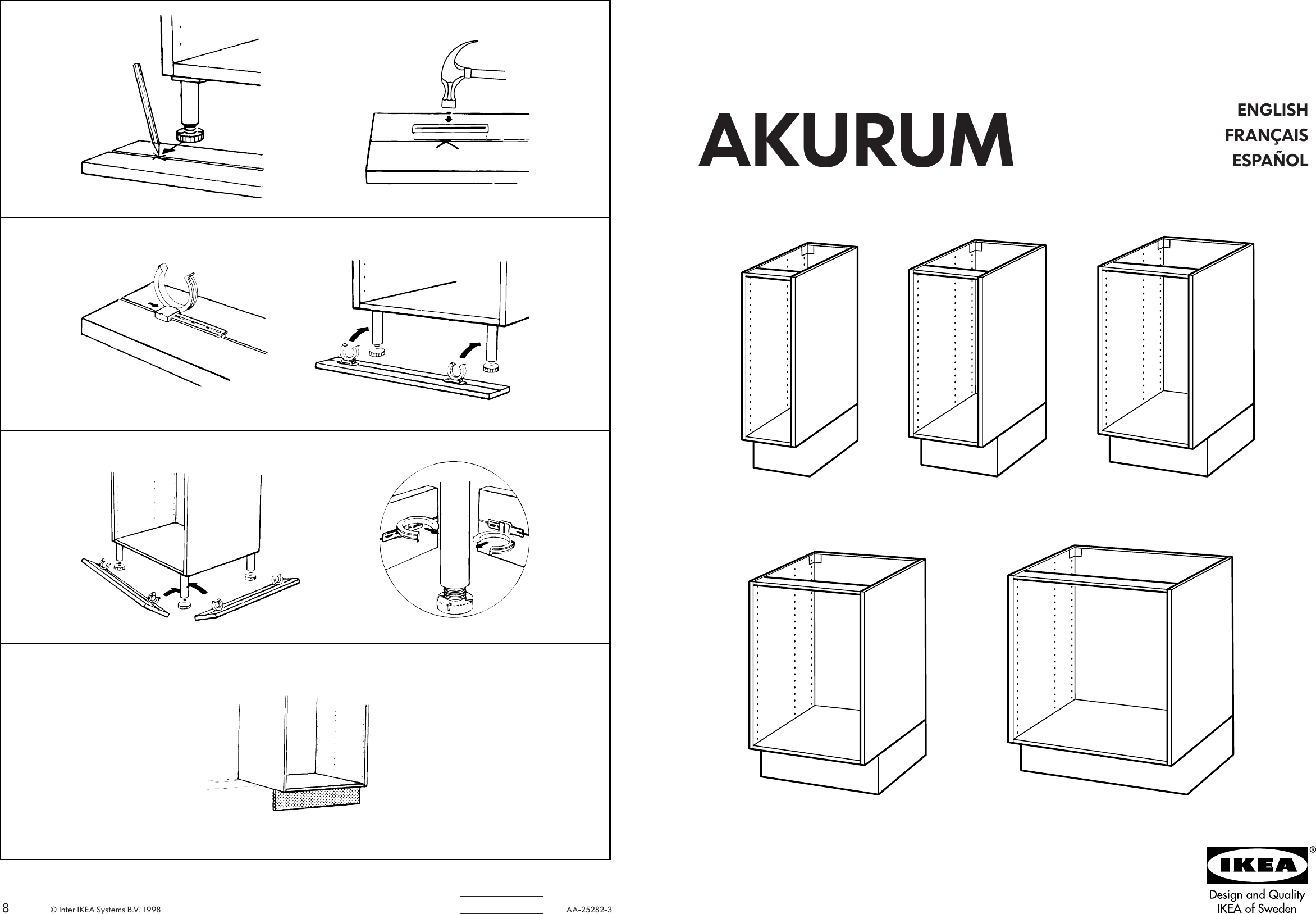 Ikea Akurum Base Cabinet Frame Assembly Instruction 7