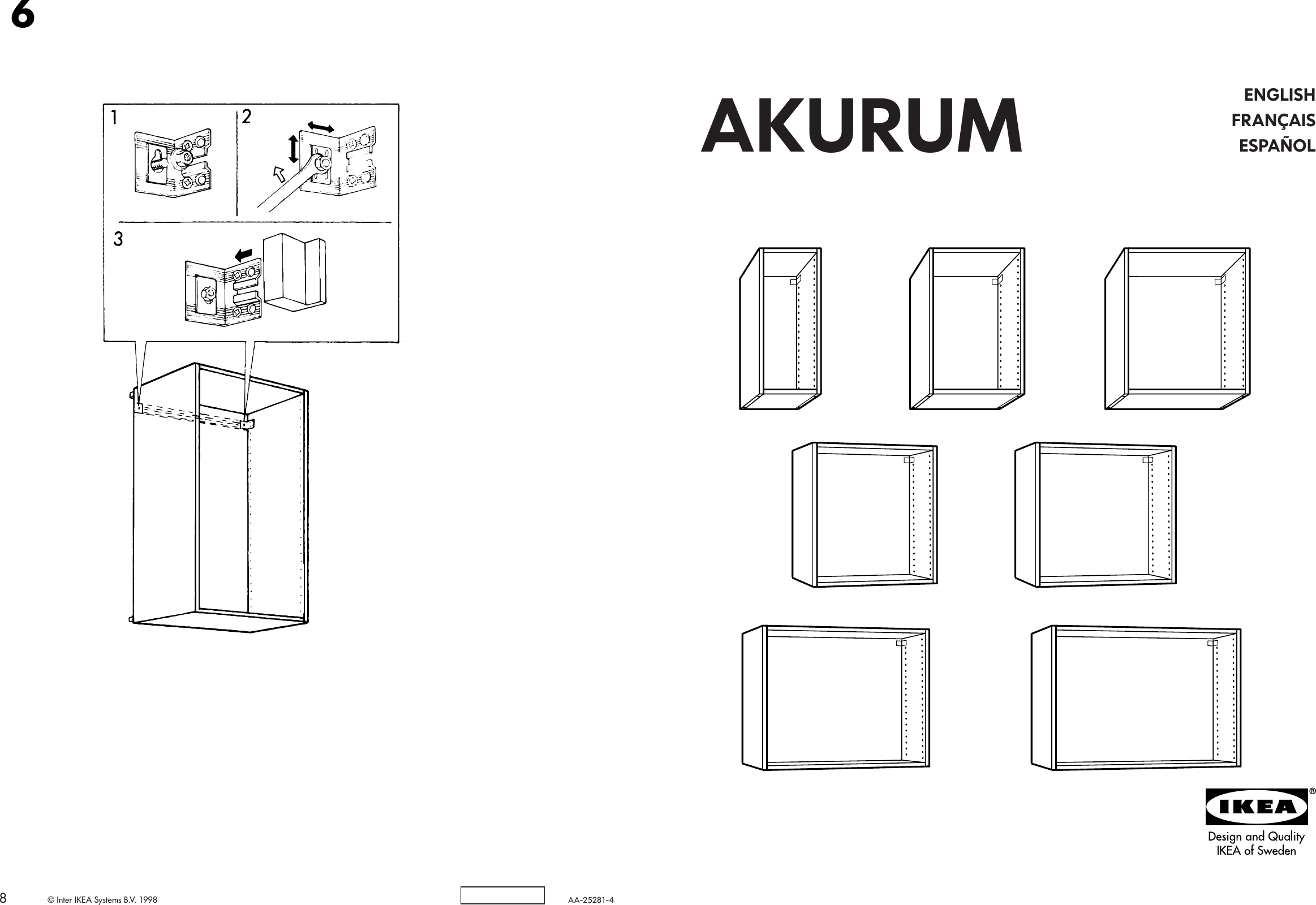 Ikea Akurum Wall Cabinet Frame Assembly Instruction 2