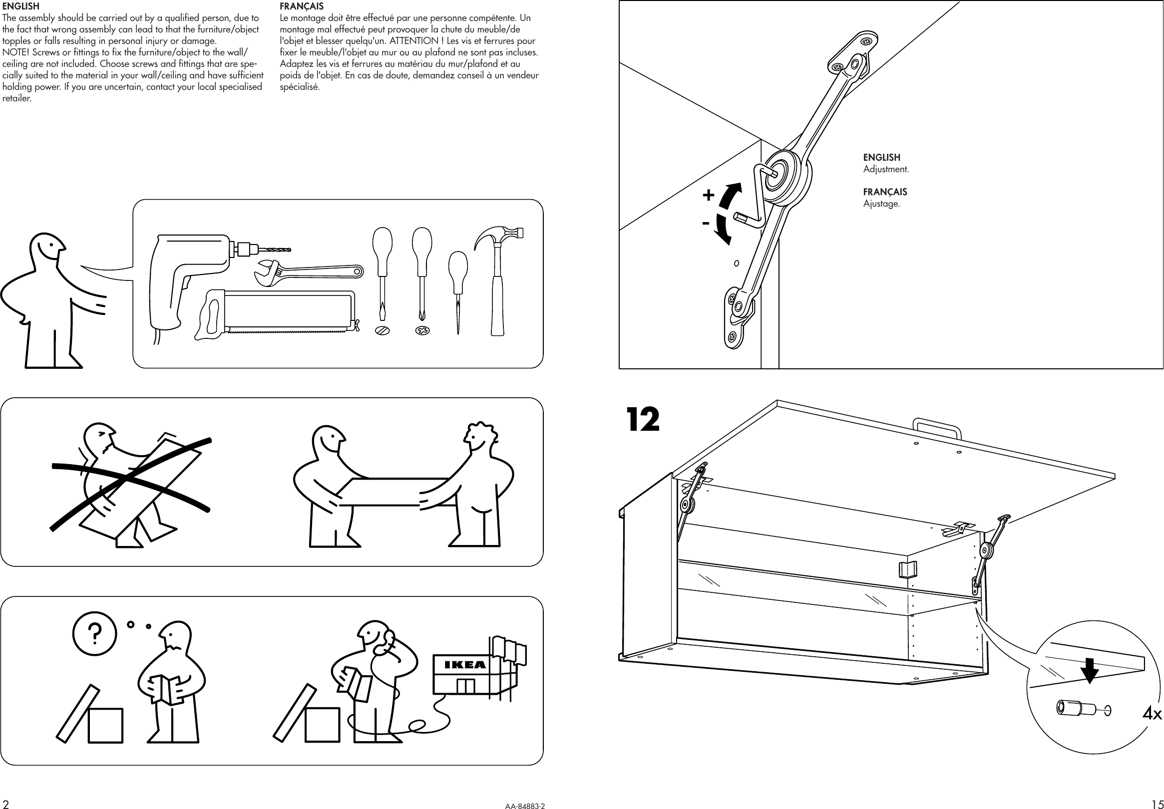Ikea Akurum Wall Cabinet Frame Horizontal 30x15 Assembly Instruction 2