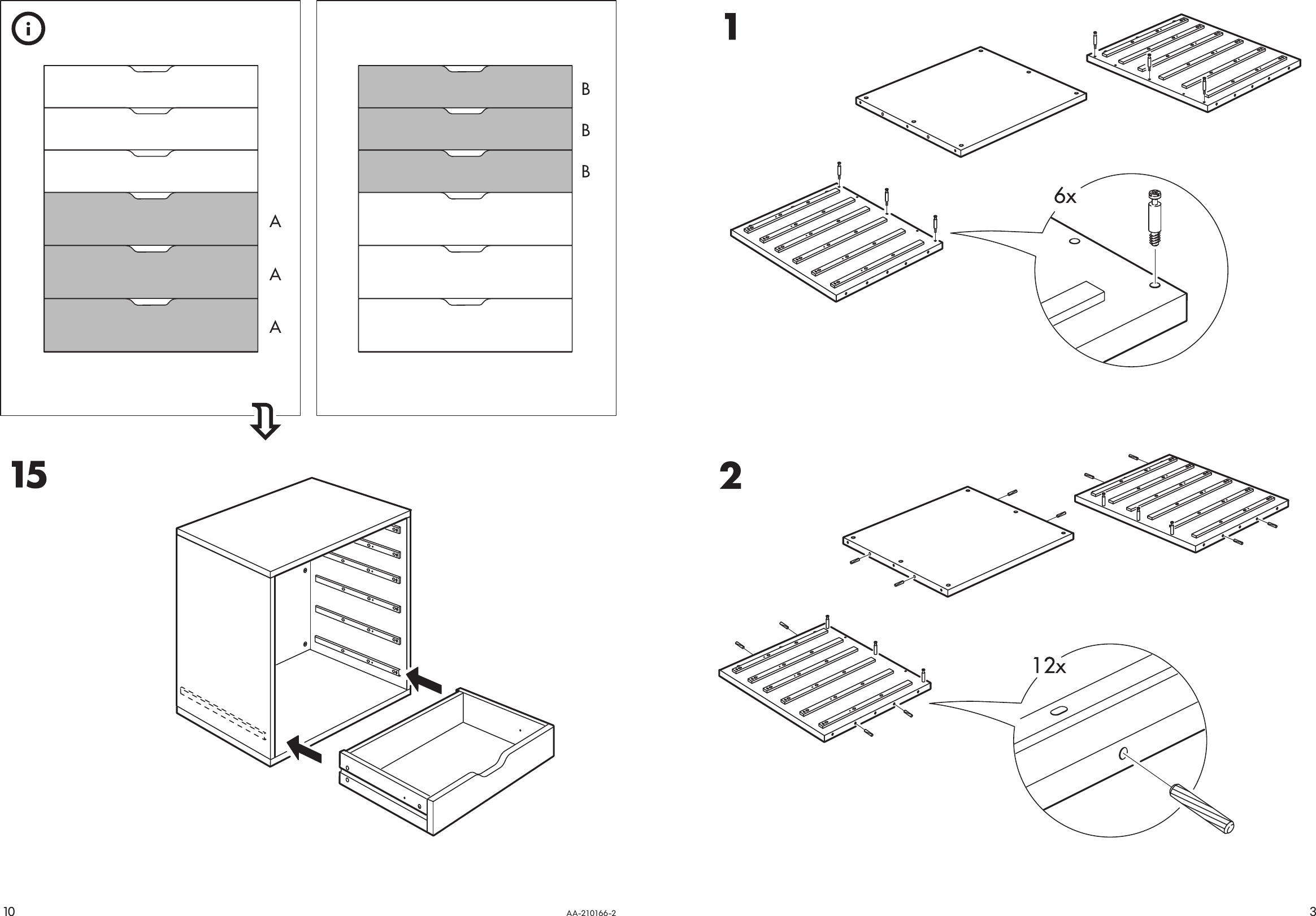 Page 3 of 6 - Ikea Ikea-Alex-Drawer-Unit-Casters-Wht-Assembly-Instruction