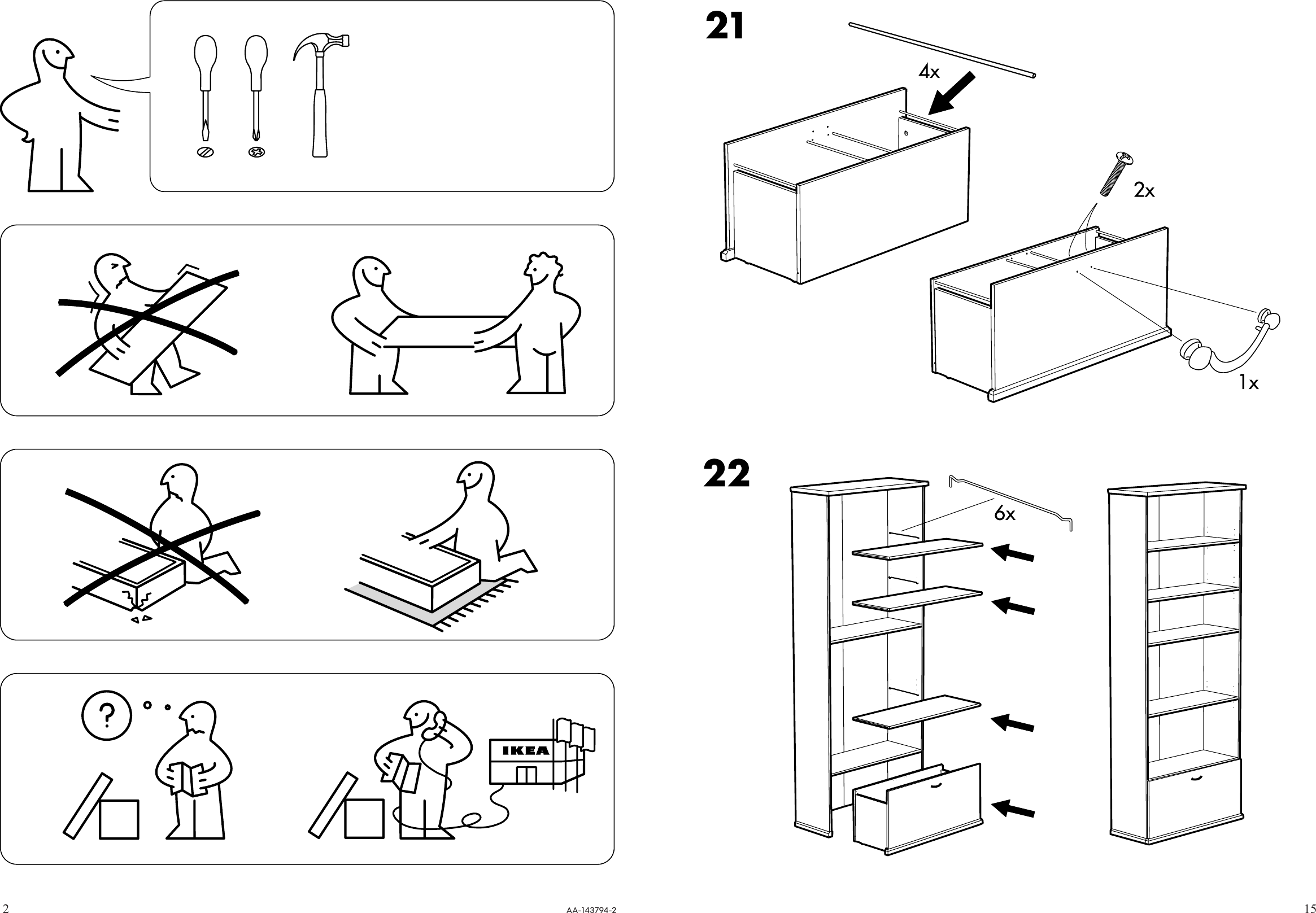 Page 2 of 8 - Ikea Ikea-Alve-Bookcase-W-Drawer-32-1-4X81-1-8-Assembly-Instruction
